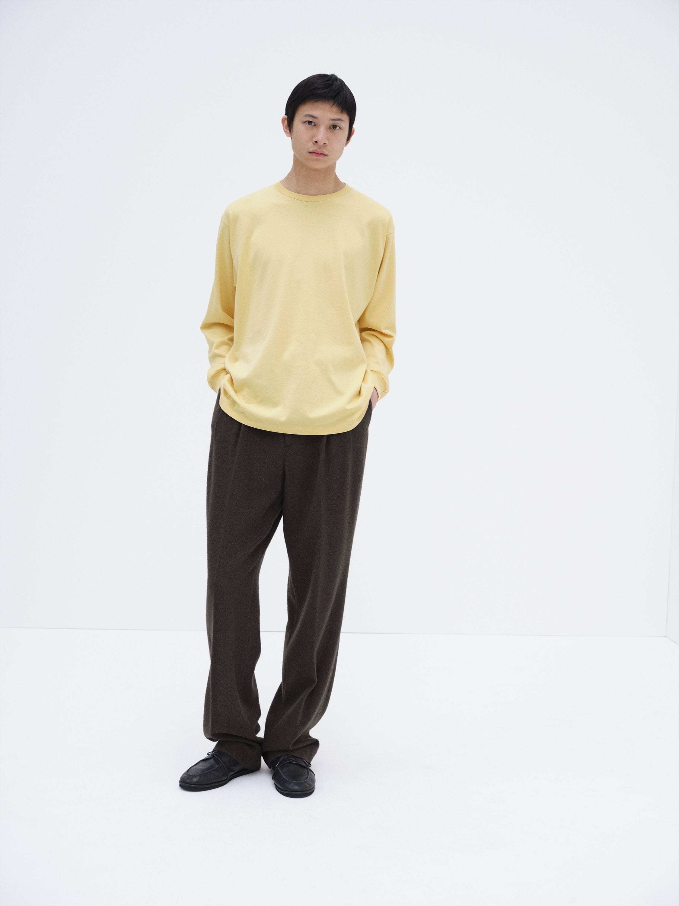 LUSTER PLAITING L/S TEE 詳細画像 YELLOW BEIGE 1