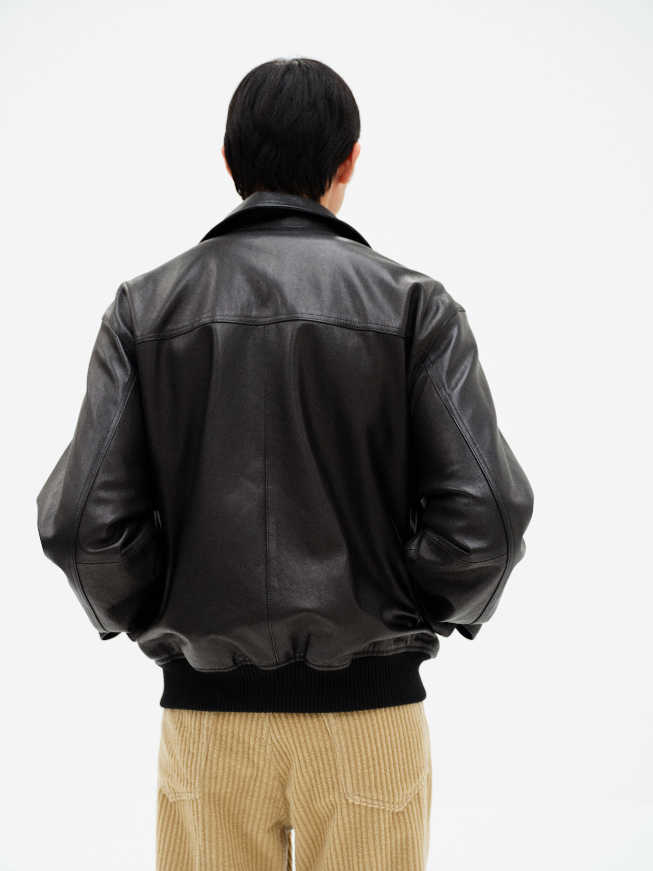 TEXTURED LAMB LEATHER BLOUSON 詳細画像 BLACK 3