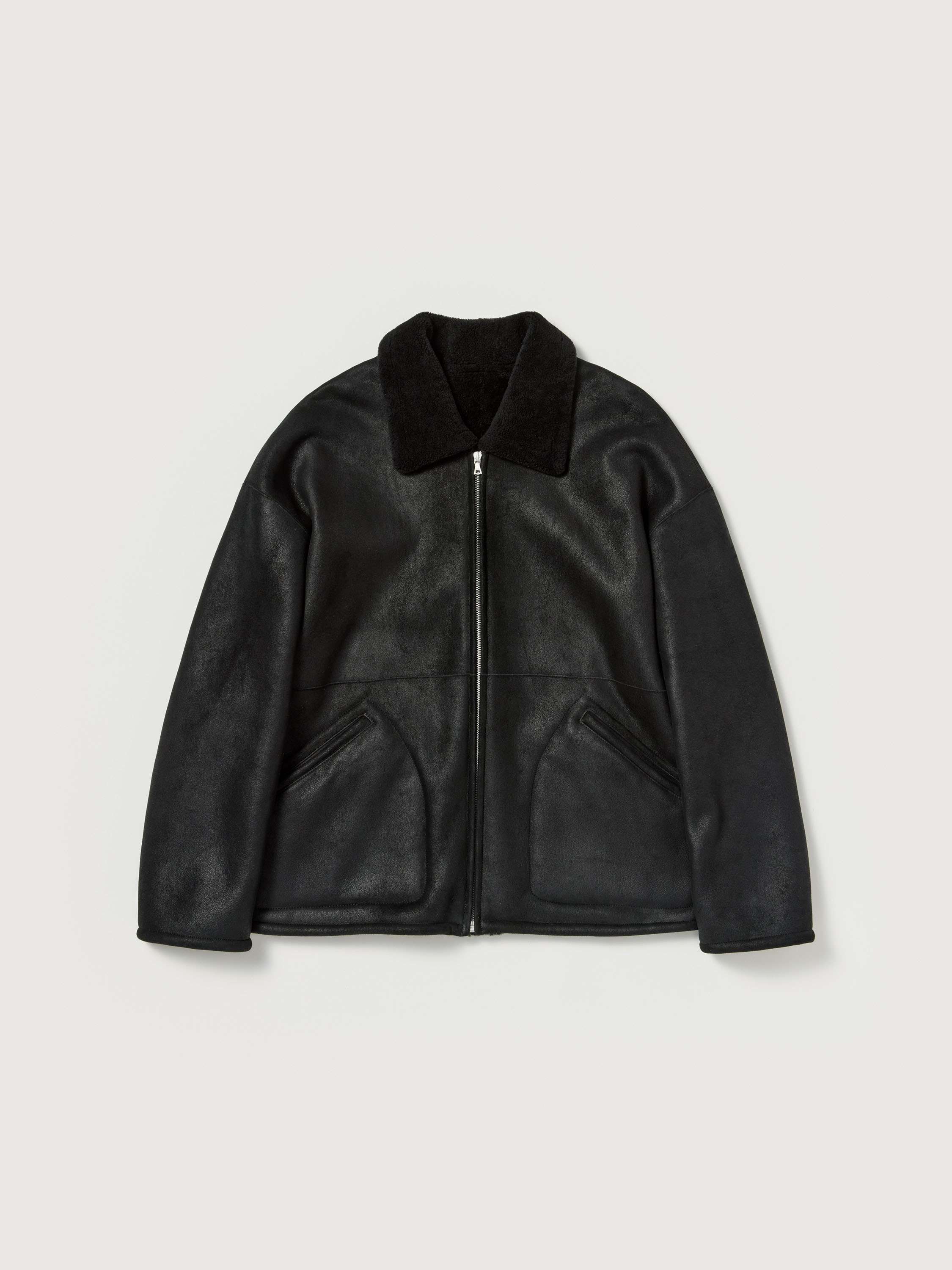 MERINO MOUTON ZIP BLOUSON 詳細画像 BLACK 1