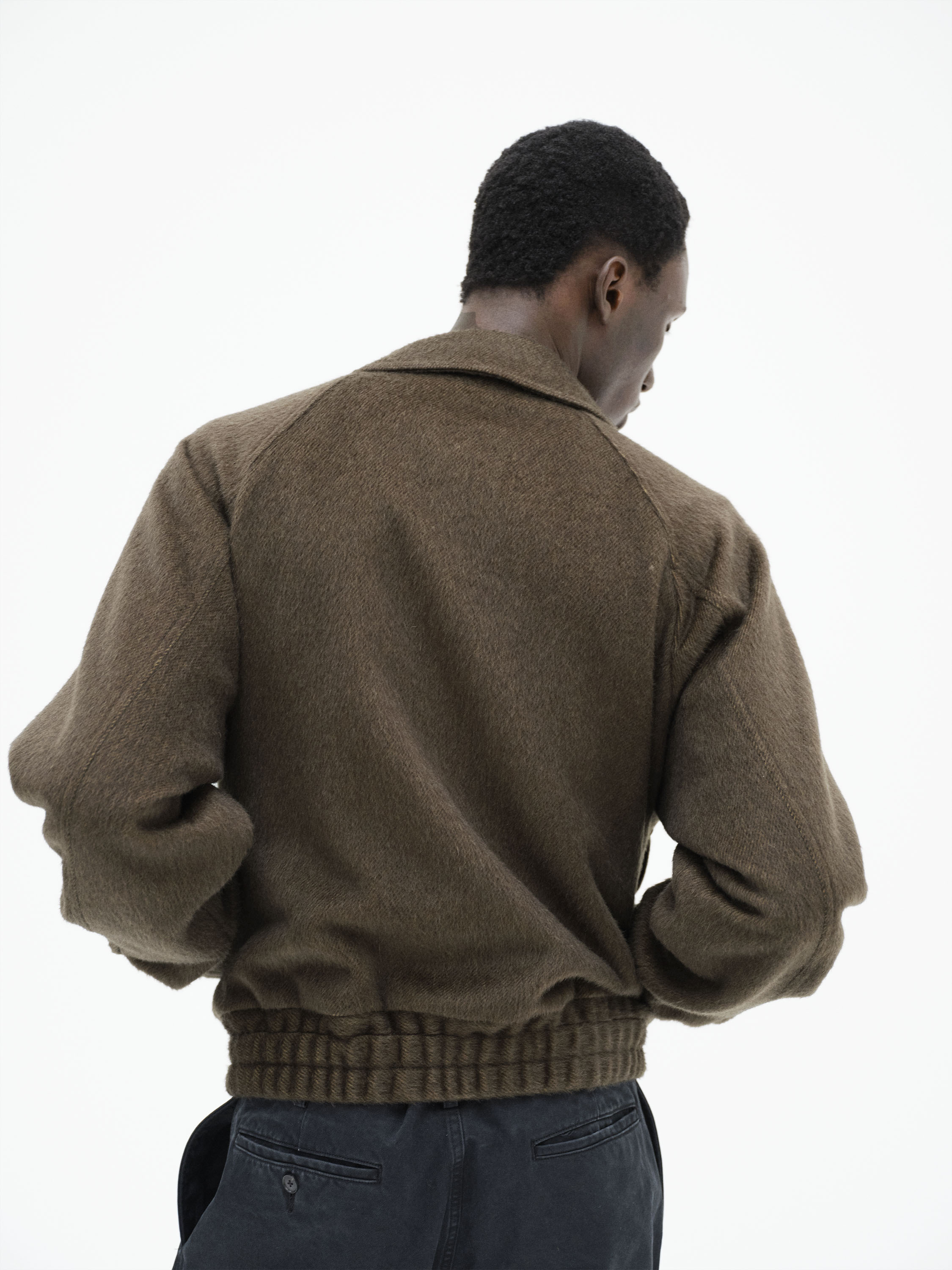 HAIRY WOOL MOHAIR CHAMBRAY BLOUSON 詳細画像 BROWN 4