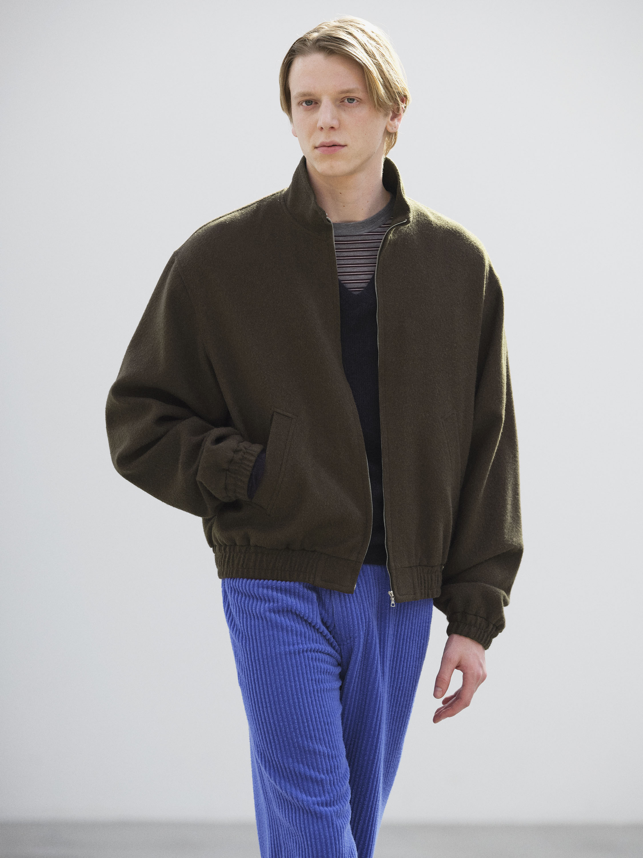 BABY CAMEL FLANNEL ZIP BLOUSON 詳細画像 DARK BROWN 2