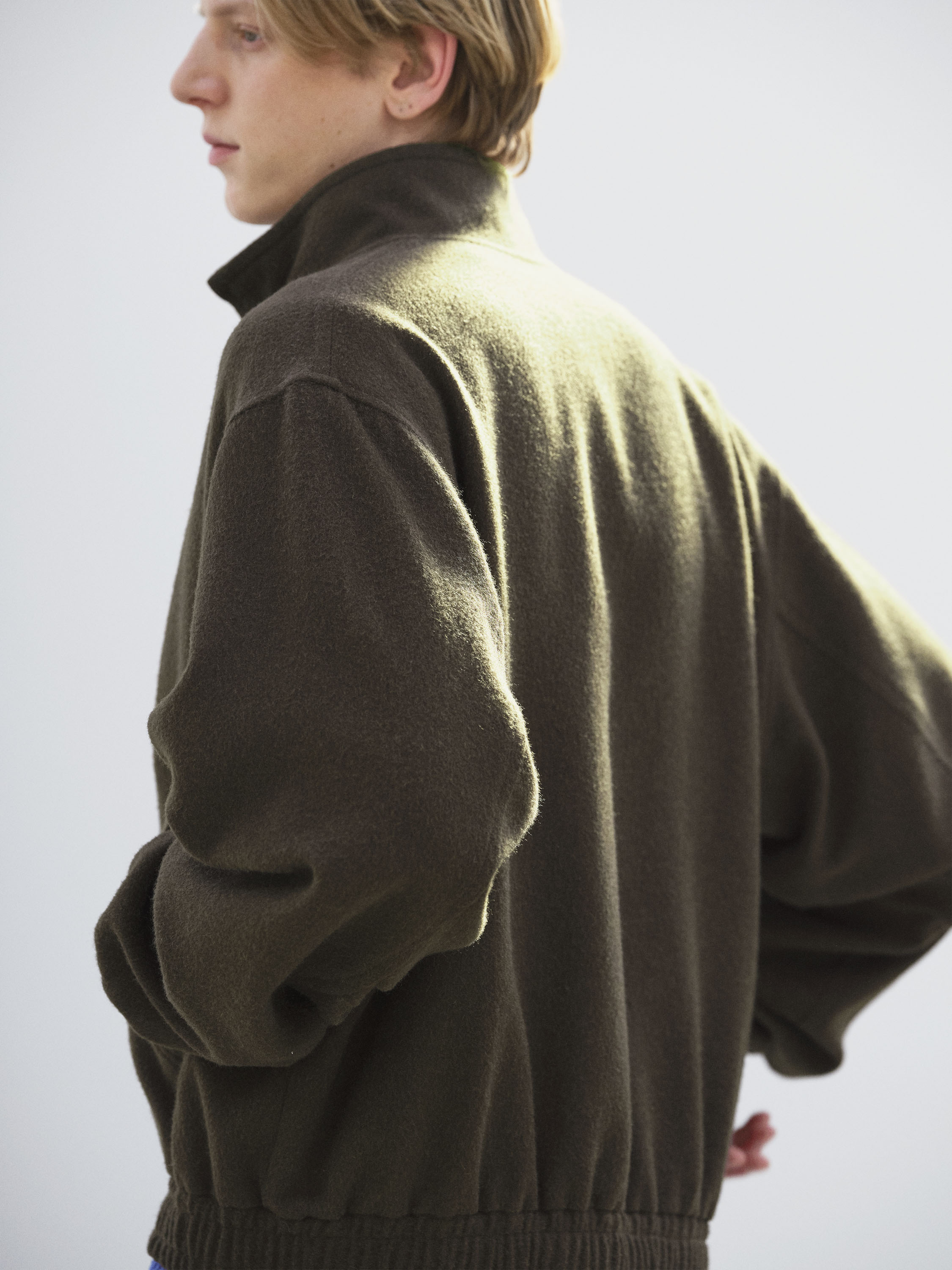 BABY CAMEL FLANNEL ZIP BLOUSON 詳細画像 DARK BROWN 4