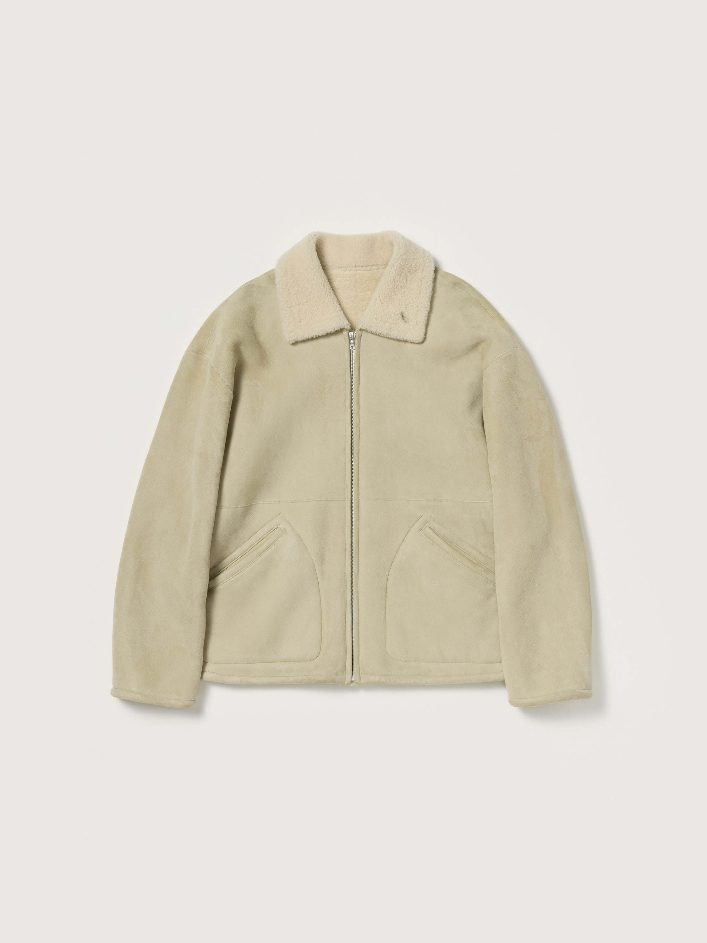 MERINO MOUTON ZIP BLOUSON 詳細画像 IVORY LIME 8