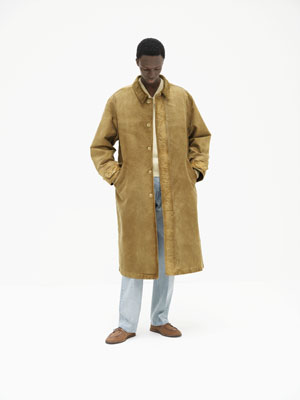 GARMENT-DYED ORGANIC COTTON HEAVY MOLESKIN COAT