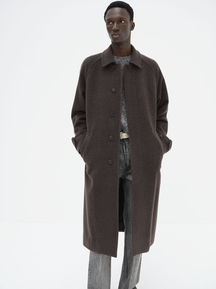 SUPER FINE WOOL MOSSER SOUTIEN COLLAR COAT