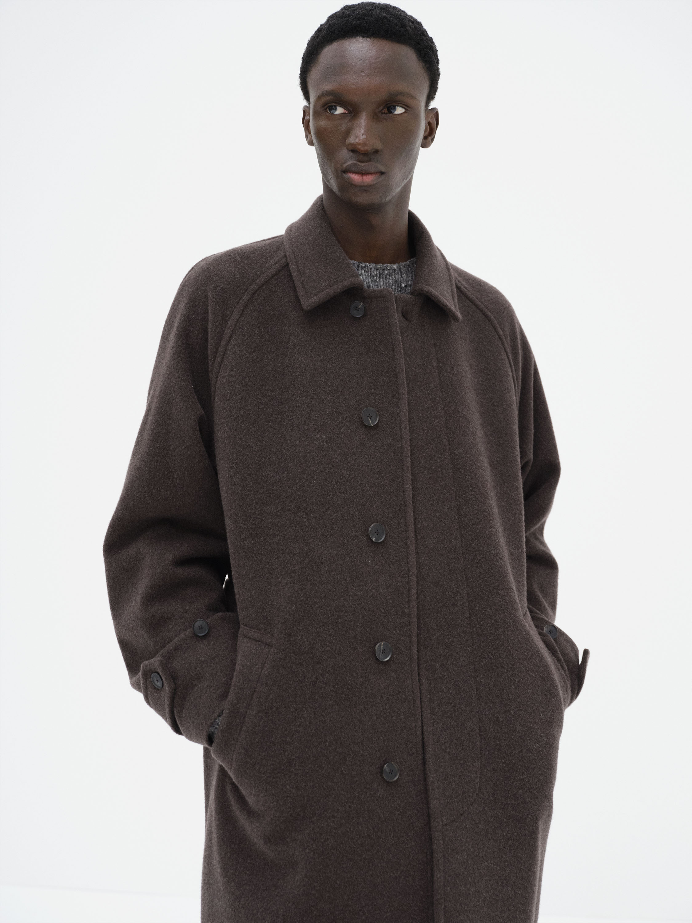 SUPER FINE WOOL MOSSER SOUTIEN COLLAR COAT 詳細画像 TOP BROWN 4