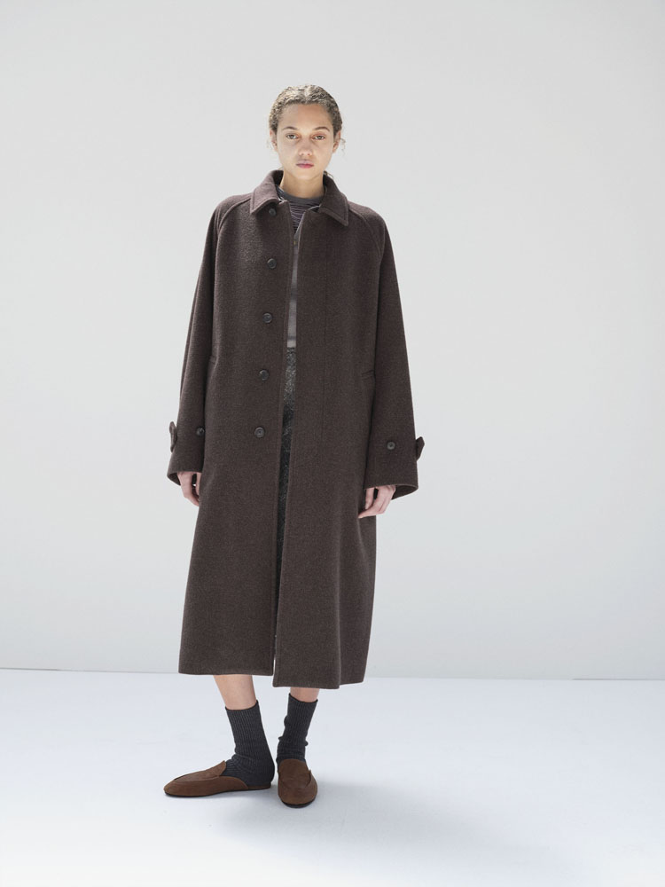 SUPER FINE WOOL MOSSER SOUTIEN COLLAR COAT