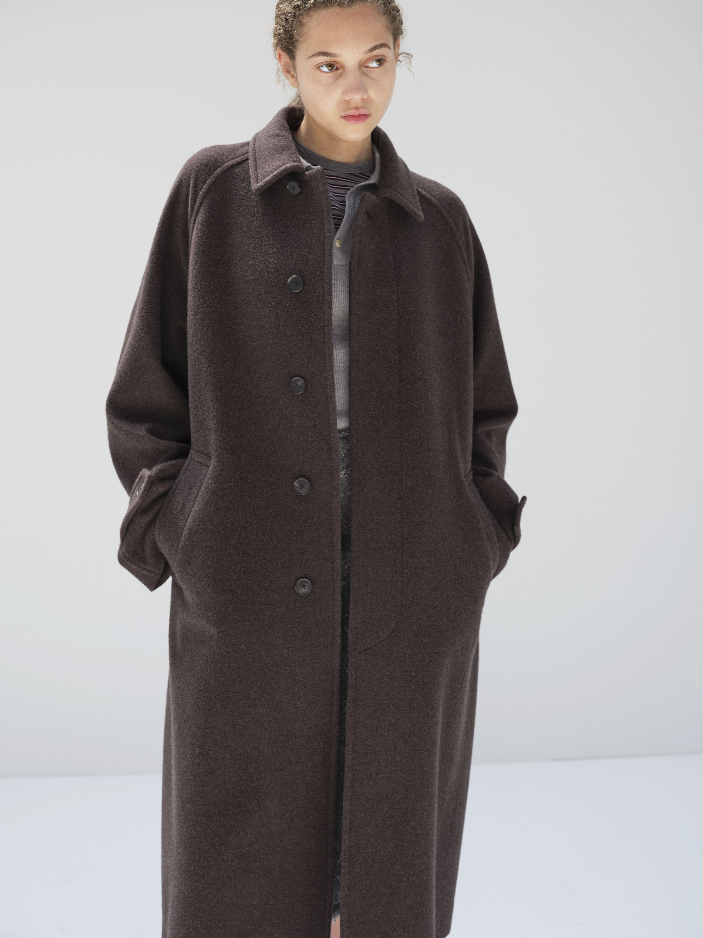 SUPER FINE WOOL MOSSER SOUTIEN COLLAR COAT 詳細画像 TOP BROWN 3