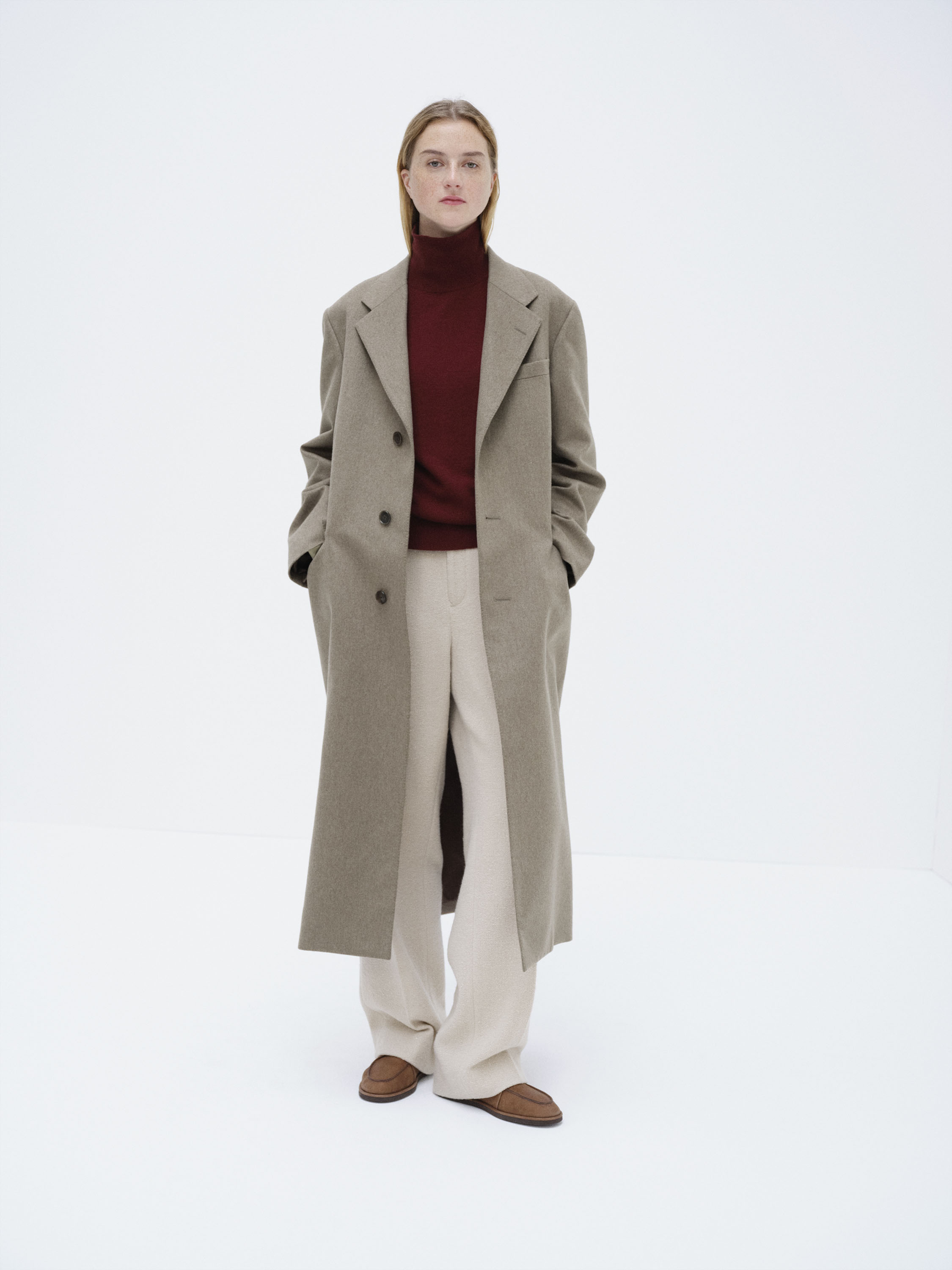 CASHMERE MOLESKIN LONG COAT 詳細画像 TOP BROWN BEIGE 3