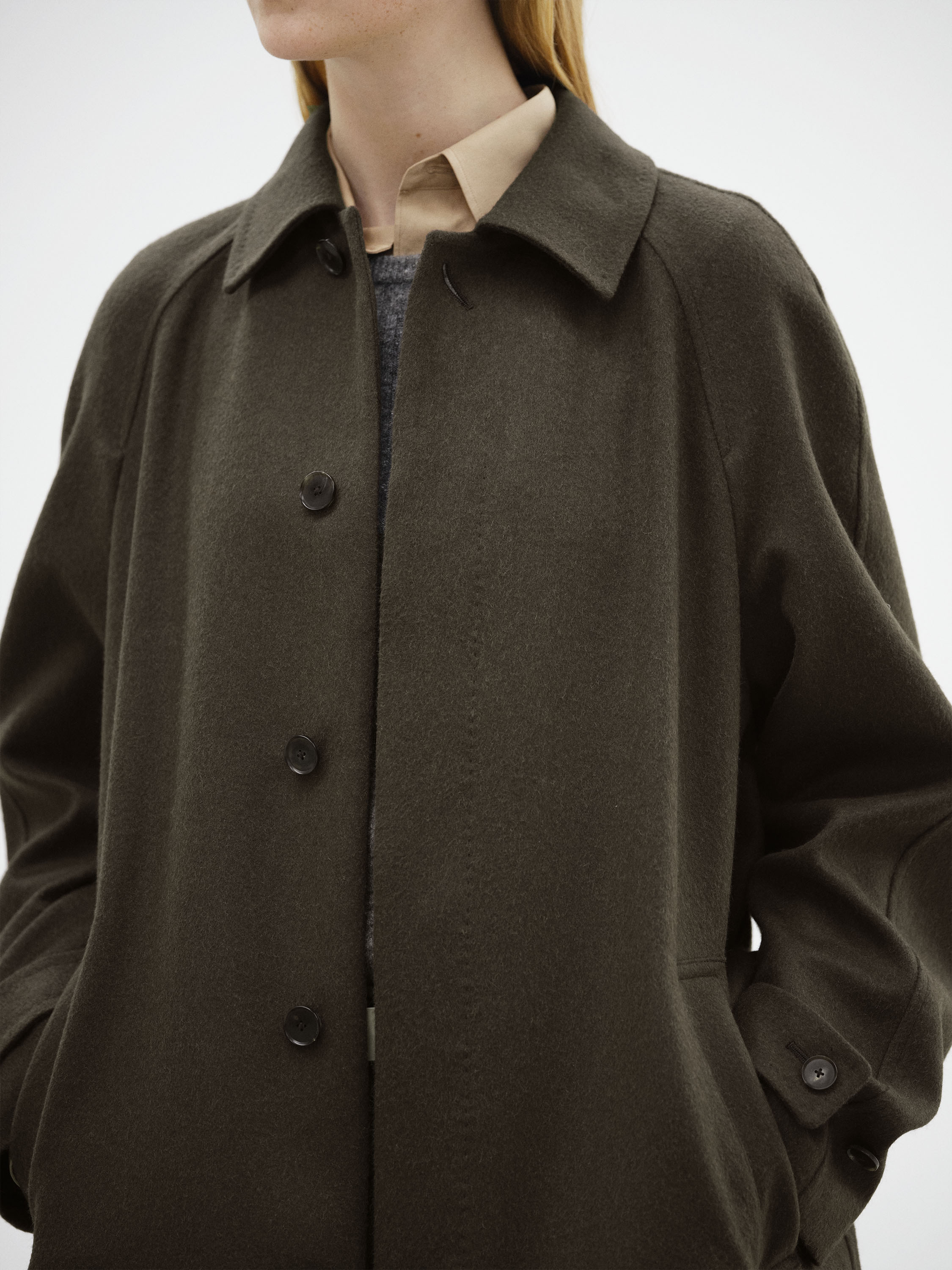 BABY CAMEL FLANNEL SOUTIEN COLLAR COAT 詳細画像 DARK BROWN 4