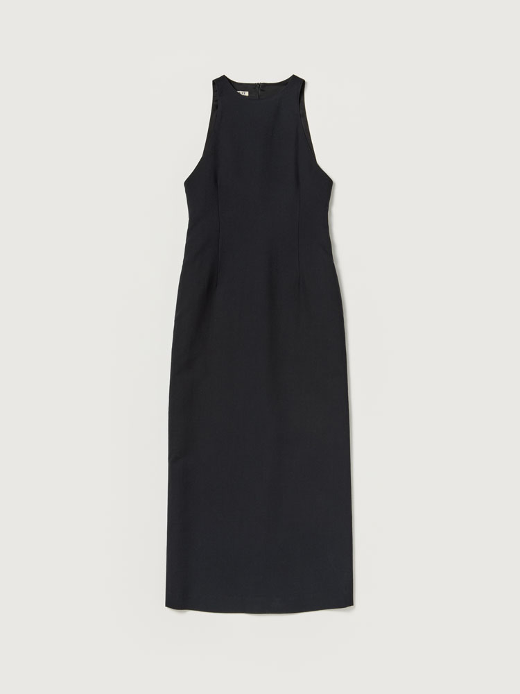 TENSE WOOL DOUBLE CLOTH SLEEVELESS DRESS