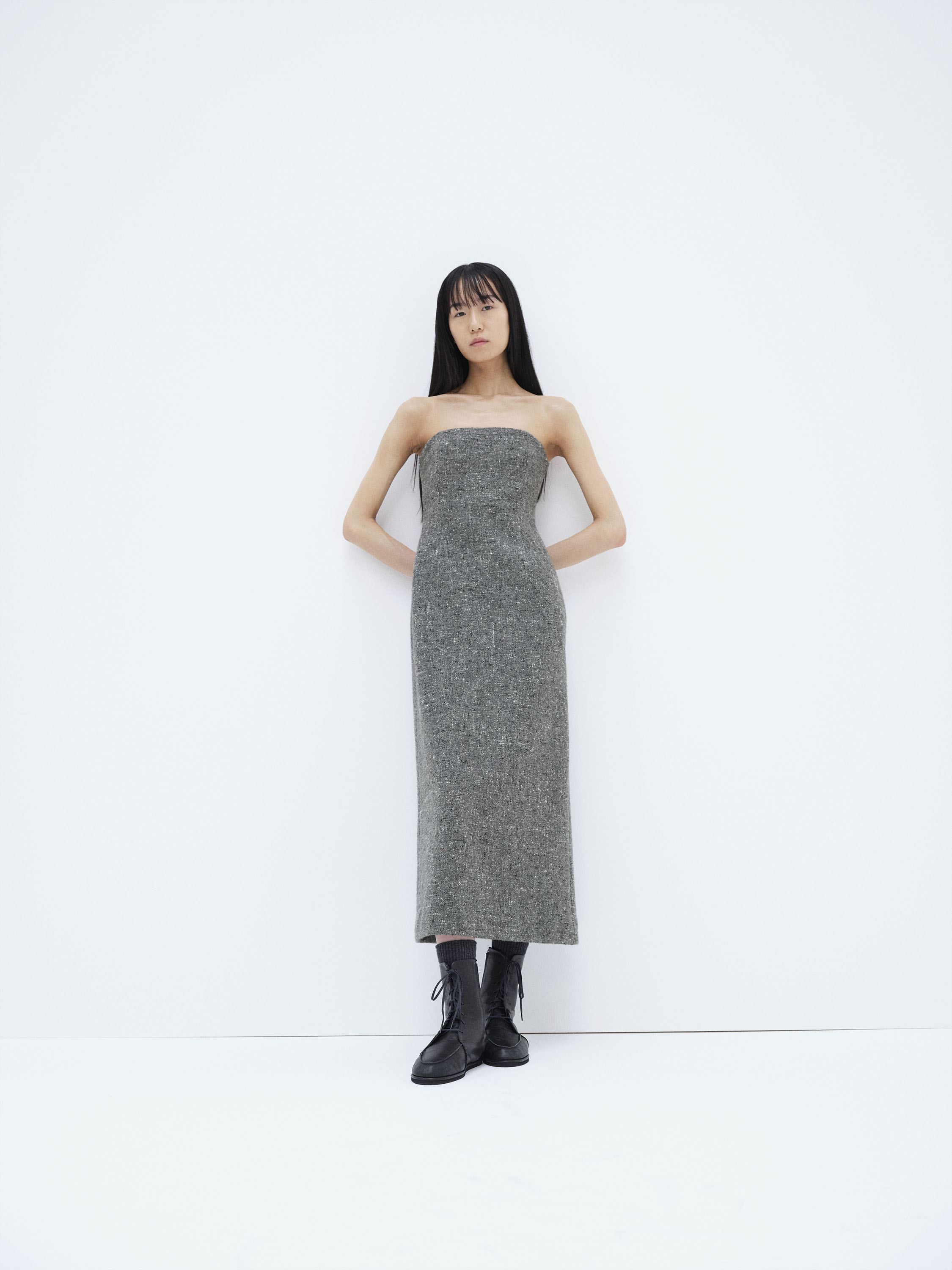 HOMESPUN TWEED DRESS 詳細画像 MIX GRAY 1