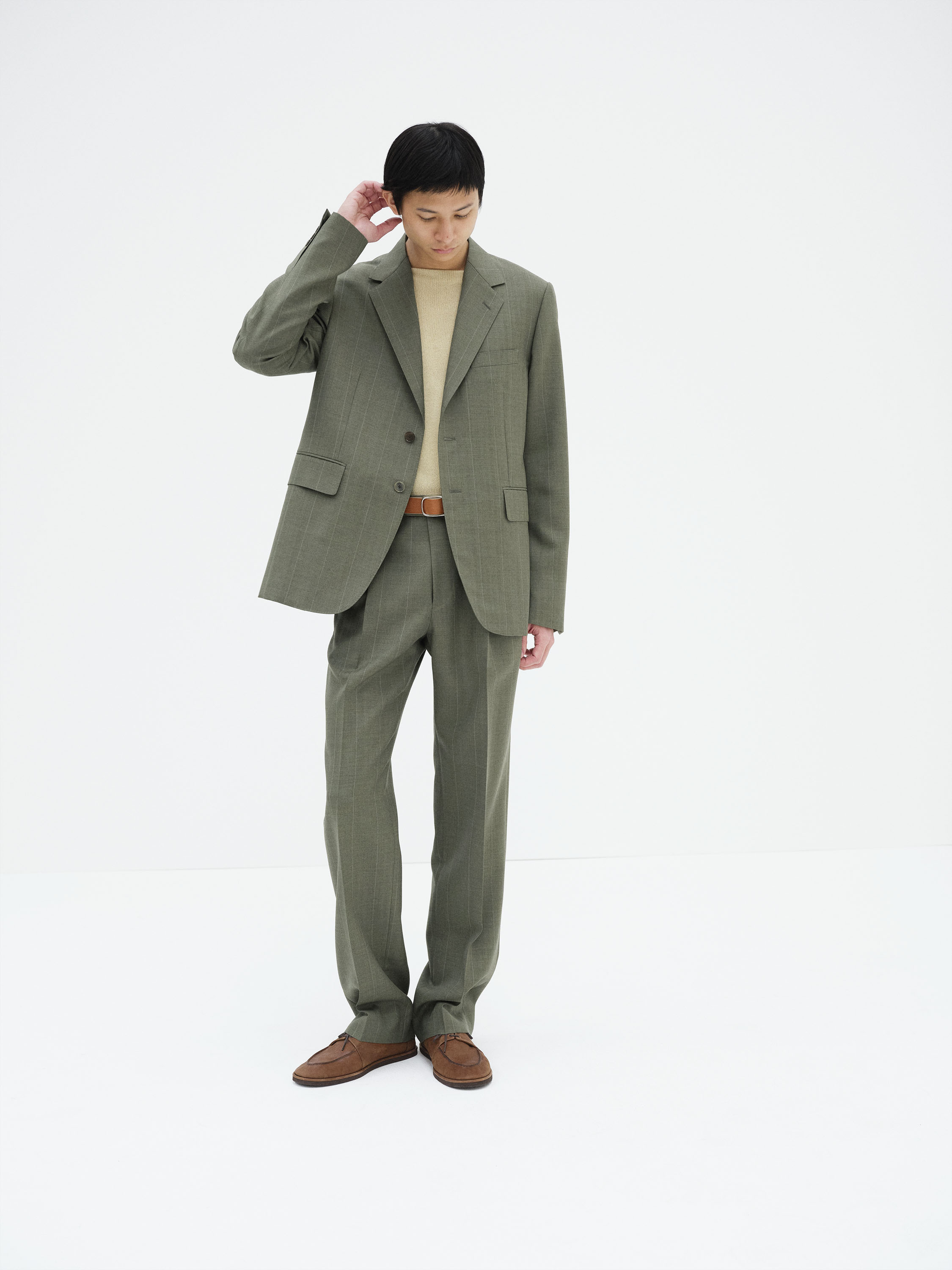 BLUEFACED WOOL JACKET 詳細画像 OLIVE GRAY STRIPE 1