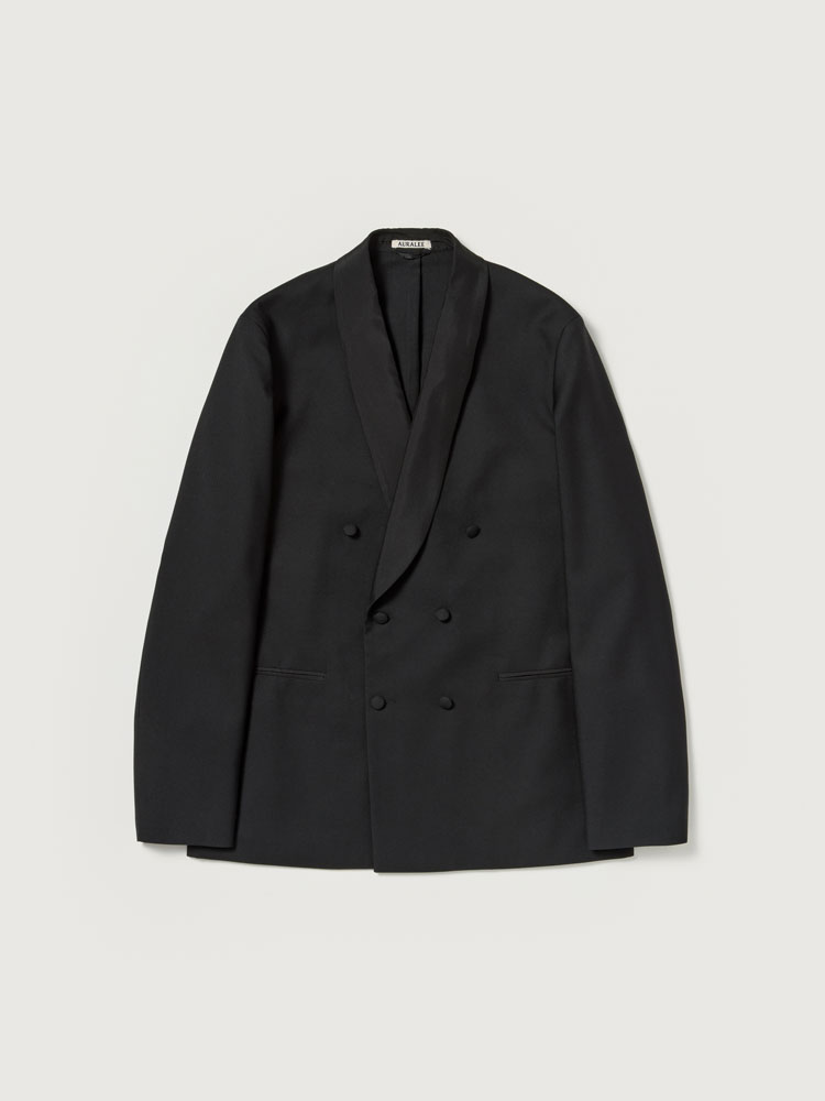HIGH-DENSITY WOOL WORSTED SHAWL COLLAR JACKET