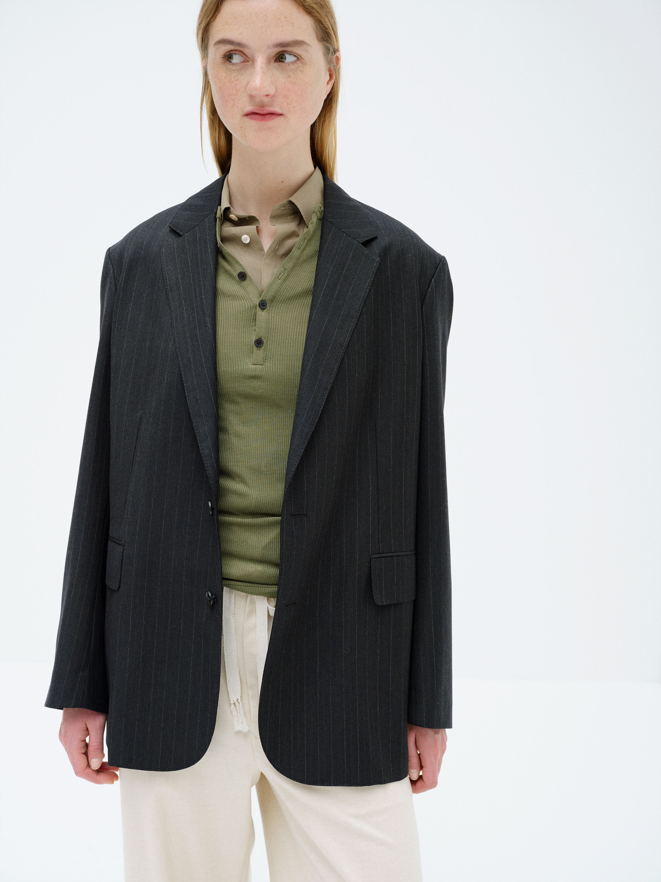 BLUEFACED WOOL JACKET 詳細画像 CHARCOAL NAVY STRIPE 2
