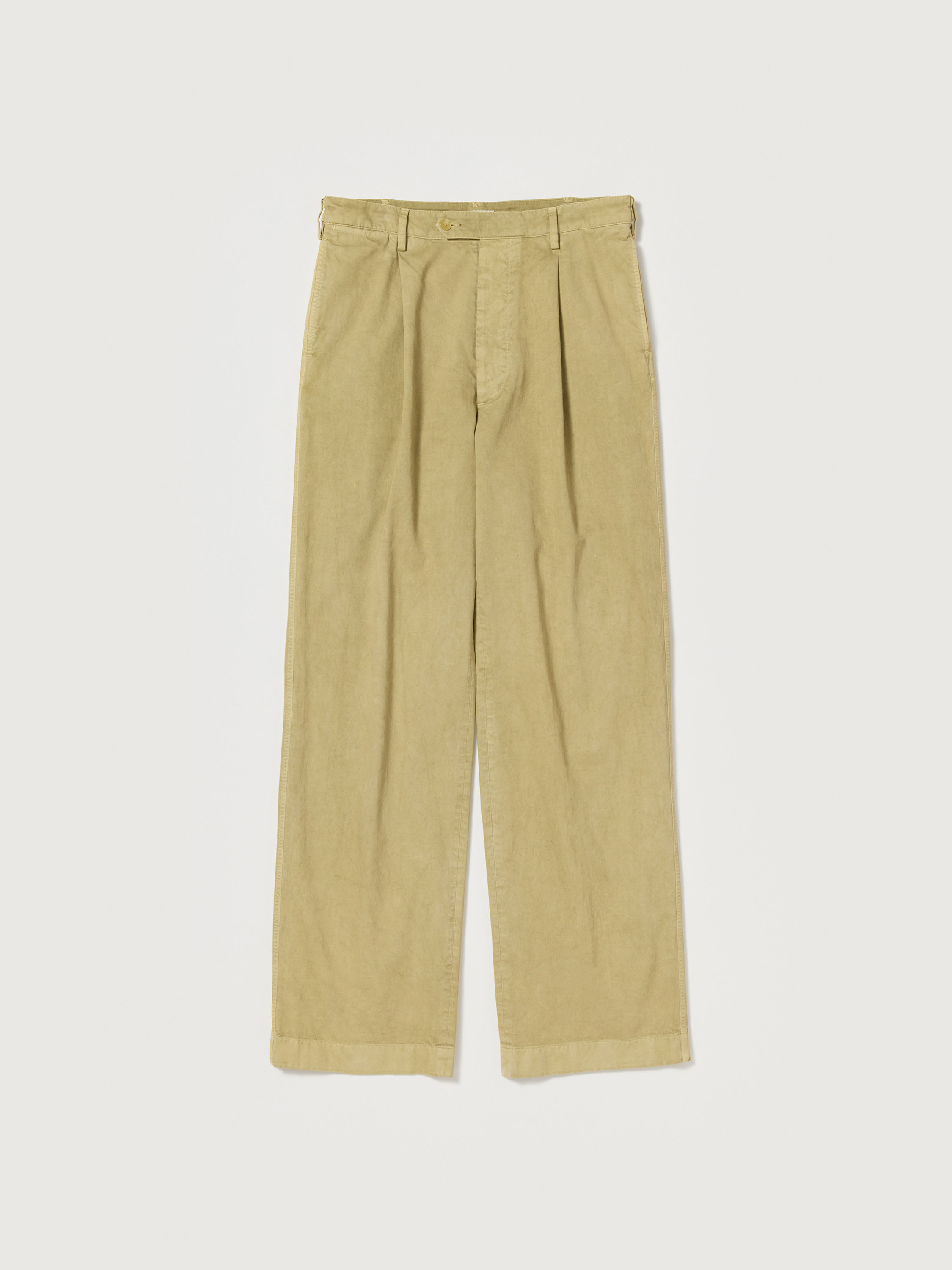 GARMENT-DYED FINX CHINO ONE-TUCK WIDE PANTS 詳細画像 LIGHT BEIGE 6