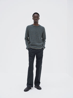 SHETLAND WOOL CASHMERE RIB KNIT P/O