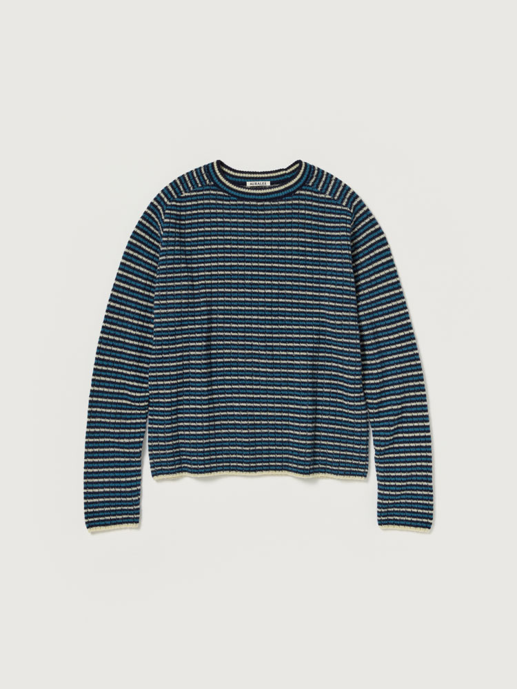 SHETLAND WOOL CASHMERE RIB KNIT P/O