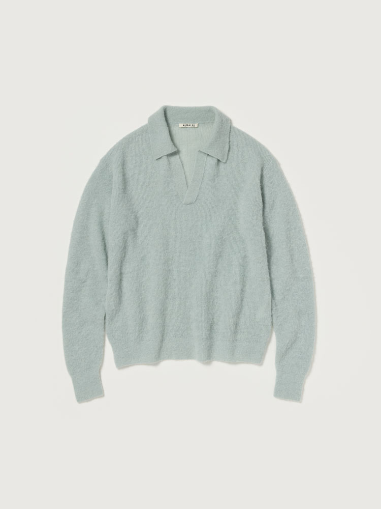 BABY SURI ALPACA SHEER KNIT SKIPPER POLO