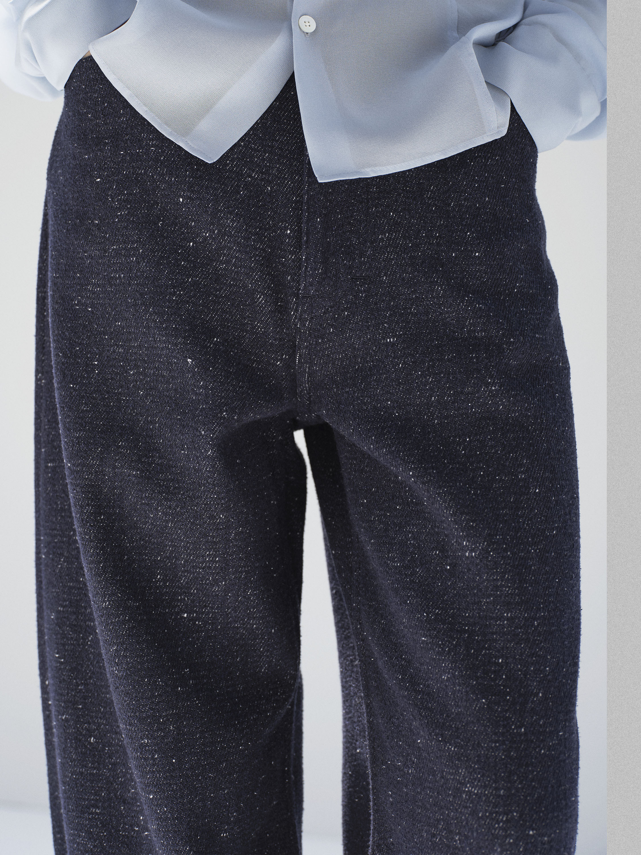 SILK NEP DENIM 5P WIDE PANTS 詳細画像 DARK NAVY 4