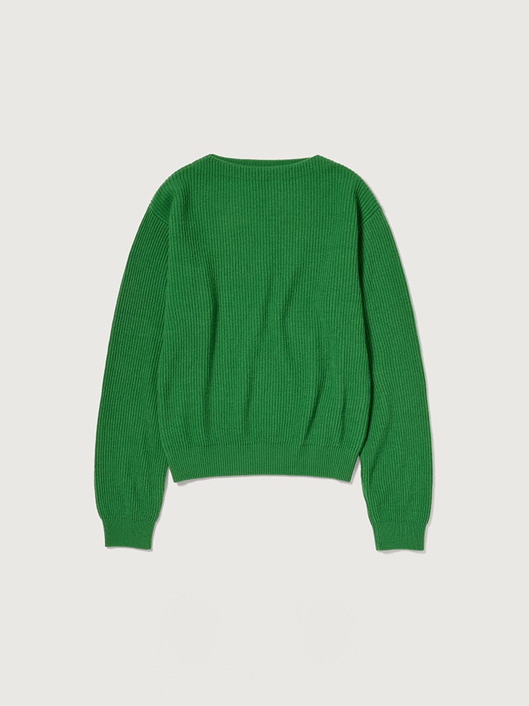 SUPER FINE WOOL CASHMERE RIB KNIT P/O