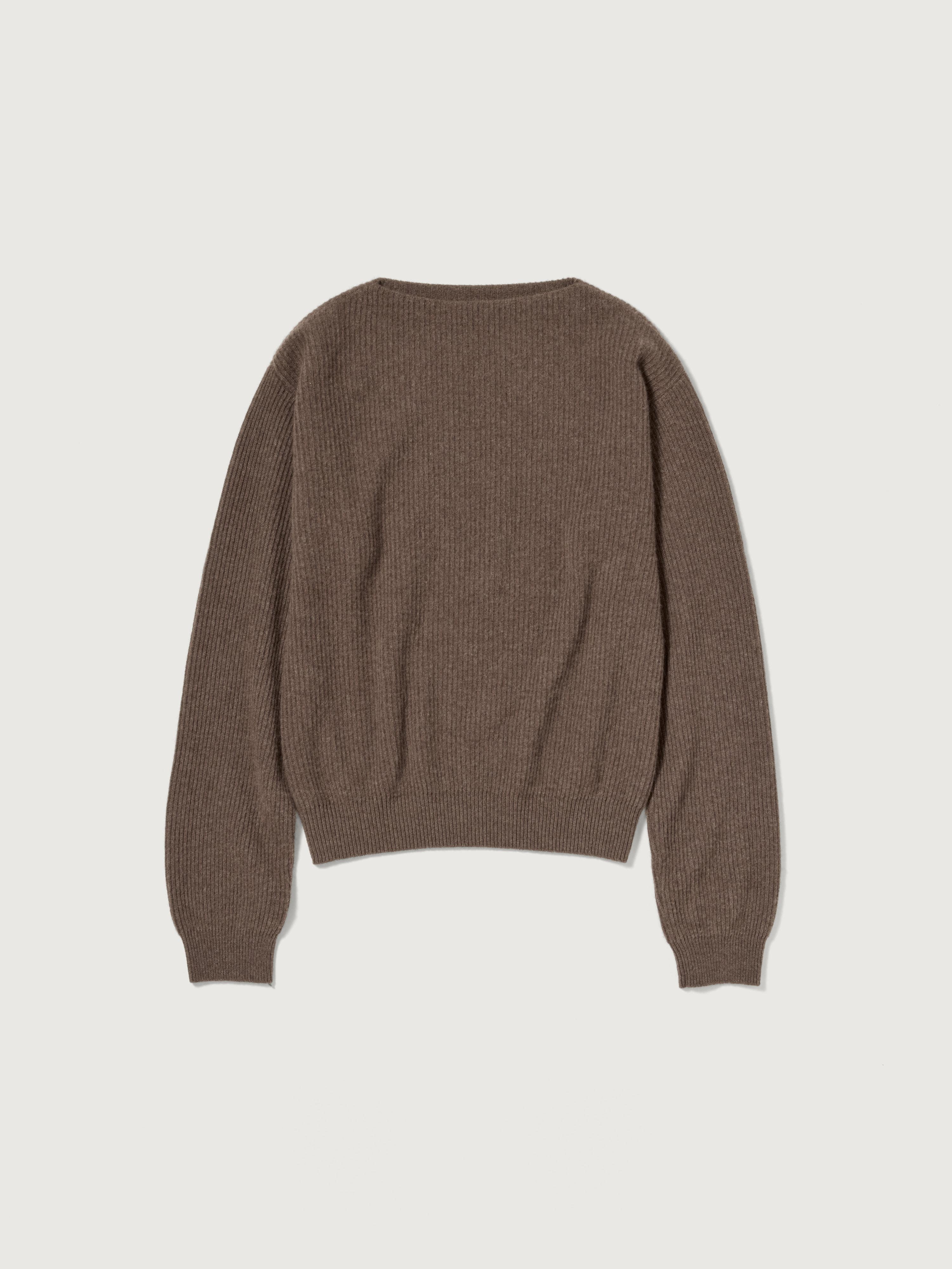 SUPER FINE WOOL CASHMERE RIB KNIT P/O 詳細画像 SOIL BROWN 1