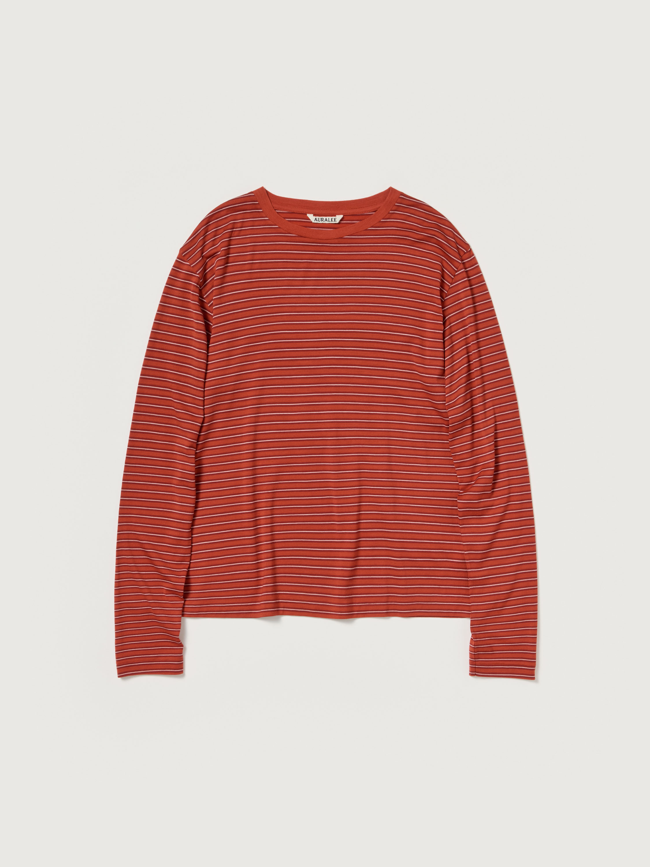 SOFT SMOOTH WOOL STRIPE JERSEY L/S TEE 詳細画像 RED STRIPE 3