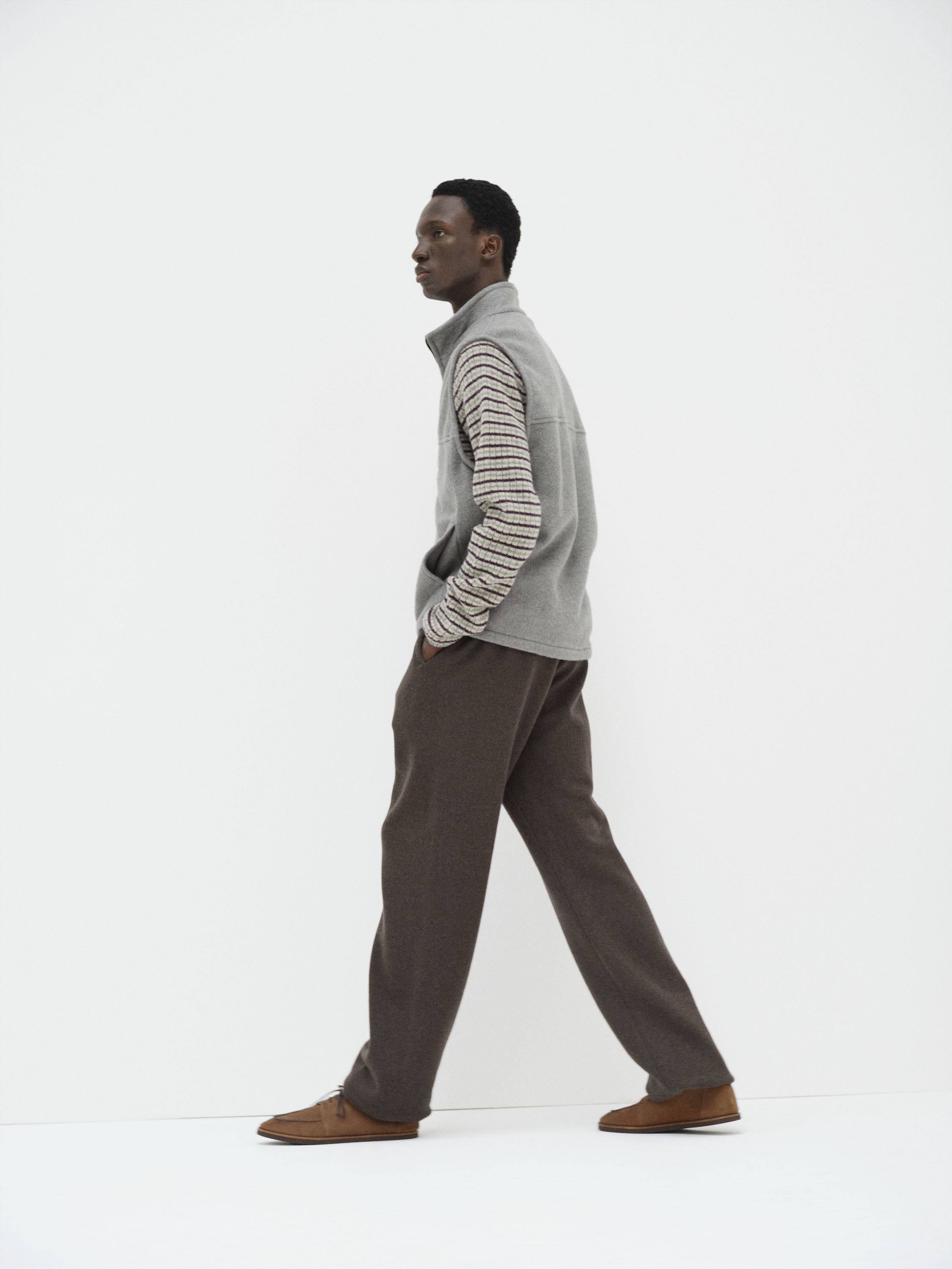 SUPER FINE WOOL KNIT PANTS 詳細画像 TOP BROWN 2