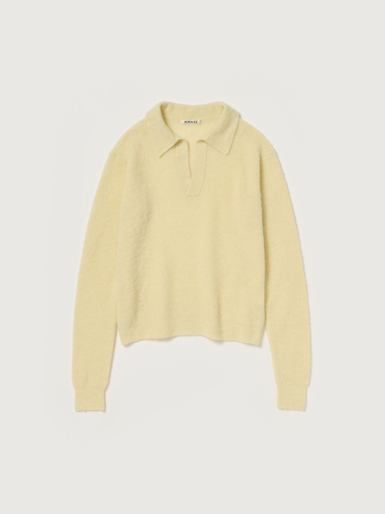 BABY SURI ALPACA SHEER KNIT SKIPPER POLO