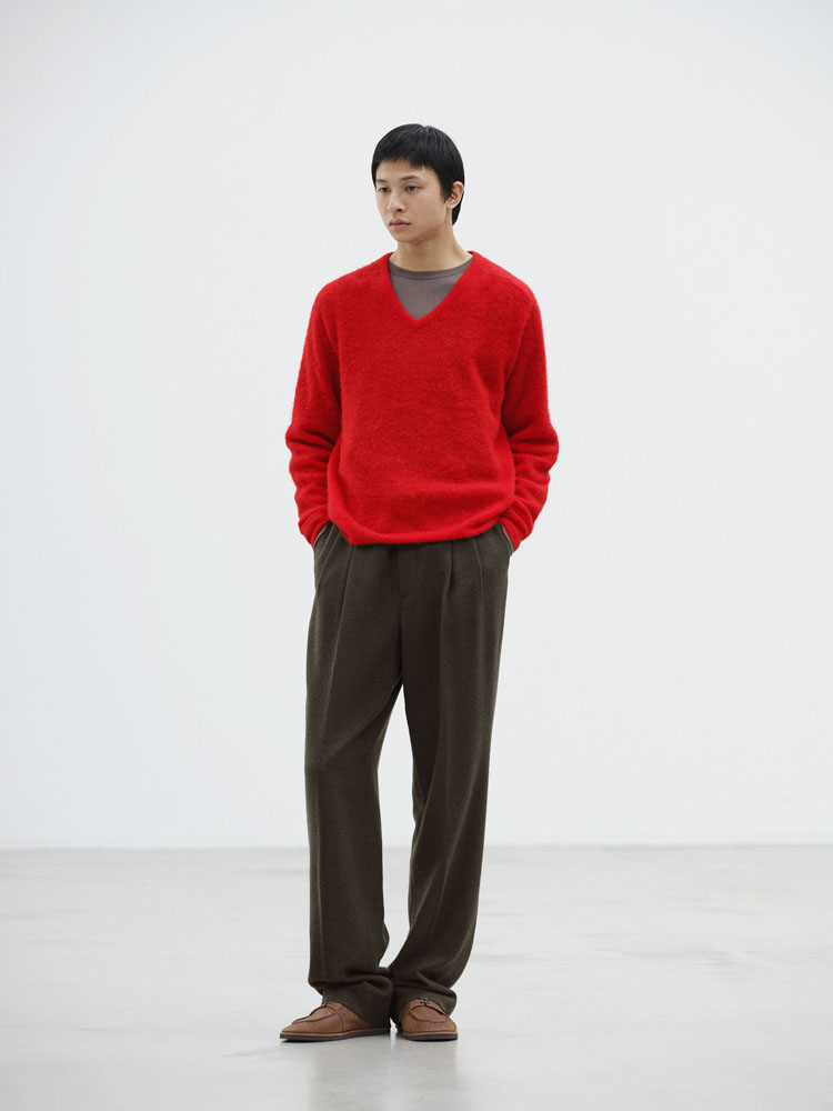 BABY CAMEL FLANNEL TWO-TUCK SLACKS