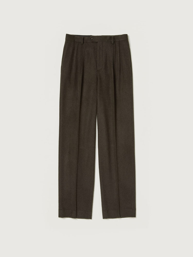 BABY CAMEL FLANNEL TWO-TUCK SLACKS