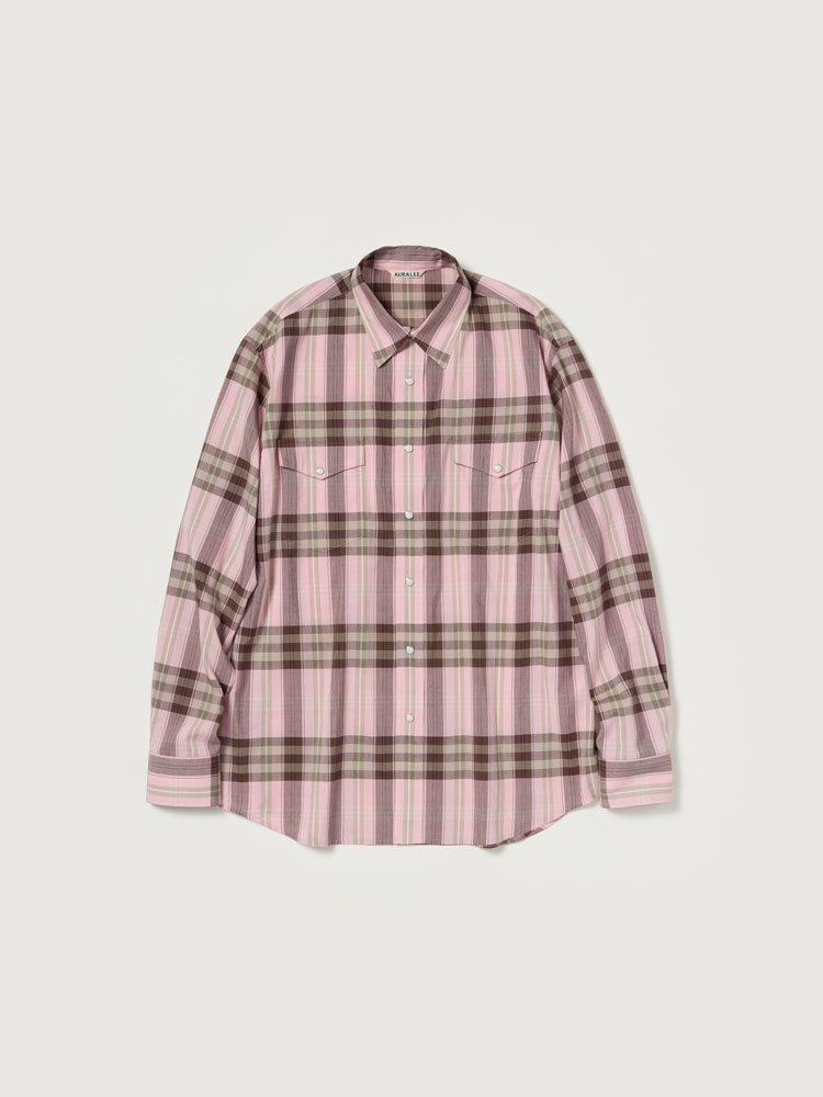 HIGH TWIST COTTON SILK CHECK SHIRT