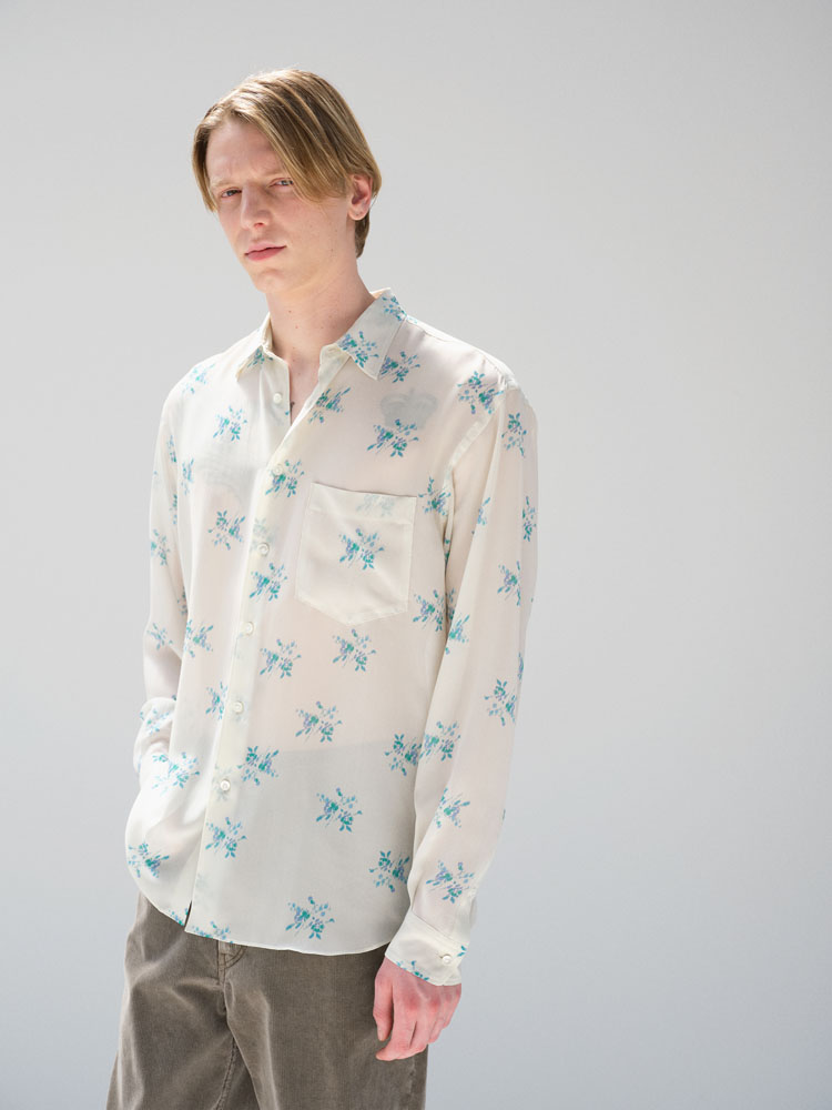 PRINTED AIRY SILK GEORGETTE SHIRT