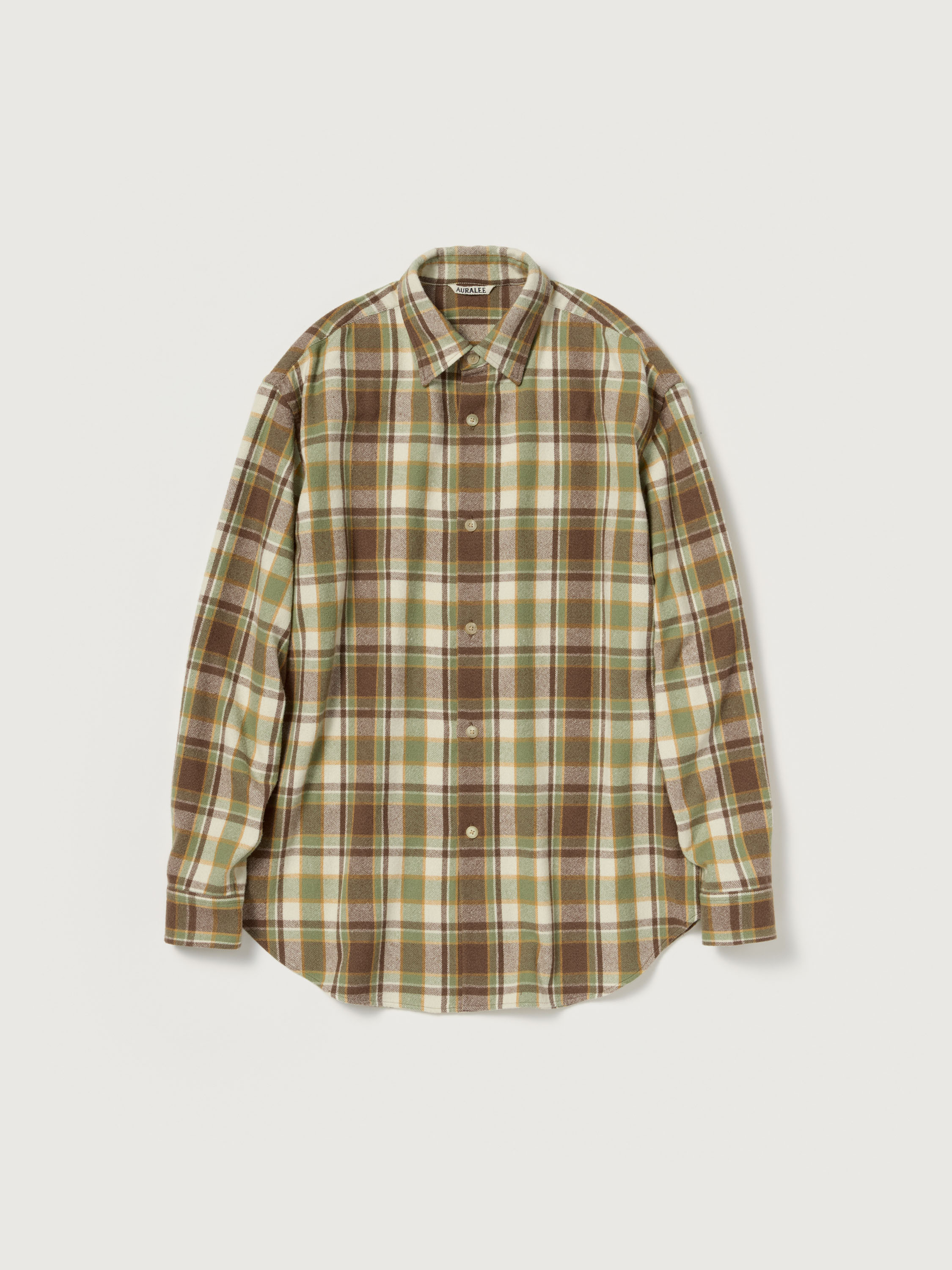 CASHMERE SILK CHECKED FLANNEL SHIRT 詳細画像 BROWN CHECK 6