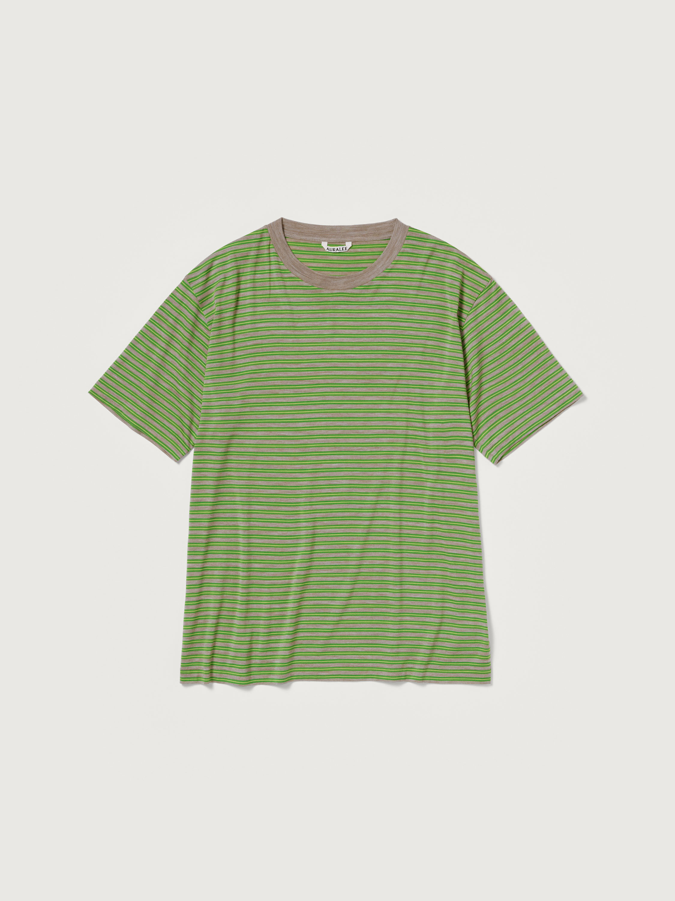 SOFT SMOOTH WOOL STRIPE JERSEY TEE 詳細画像 GREEN STRIPE 2