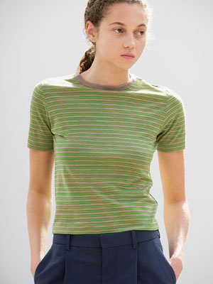 SOFT SMOOTH WOOL STRIPE JERSEY TEE