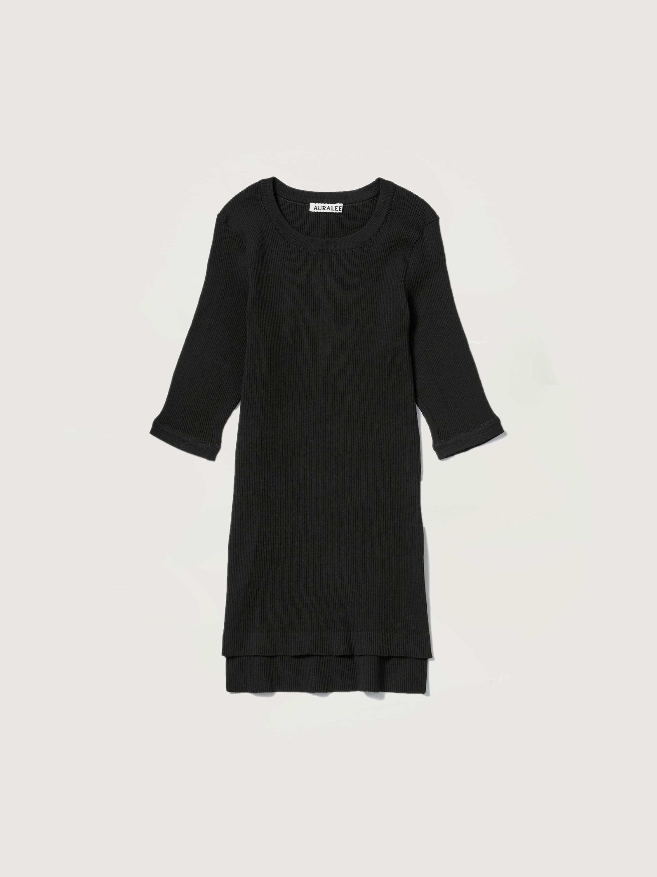COTTON HIGH GAUGE RIB KNIT TEE 詳細画像 BLACK 1