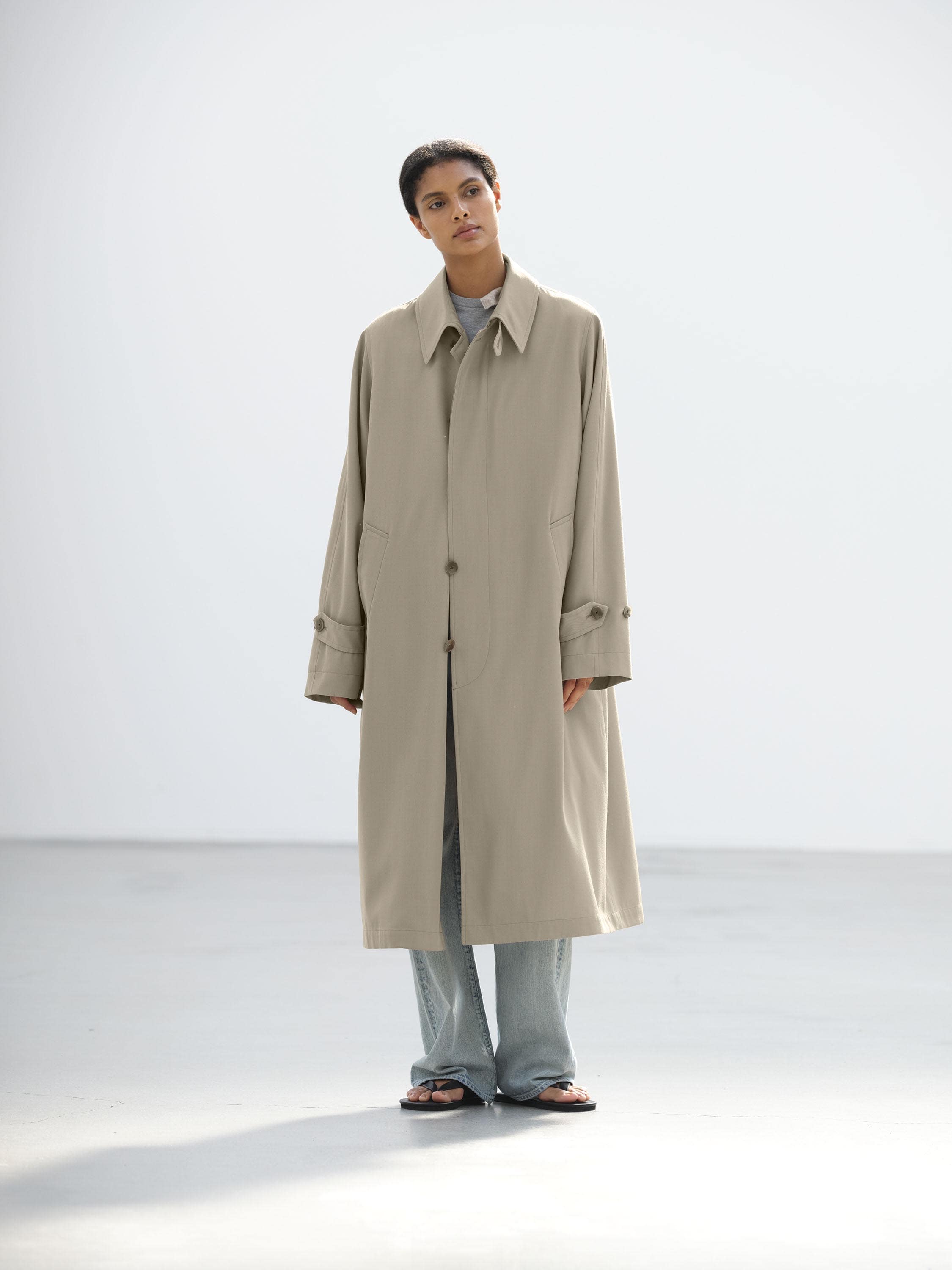 LIGHT WOOL MAX GABARDINE COAT 詳細画像 KHAKI BEIGE CHAMBRAY 1