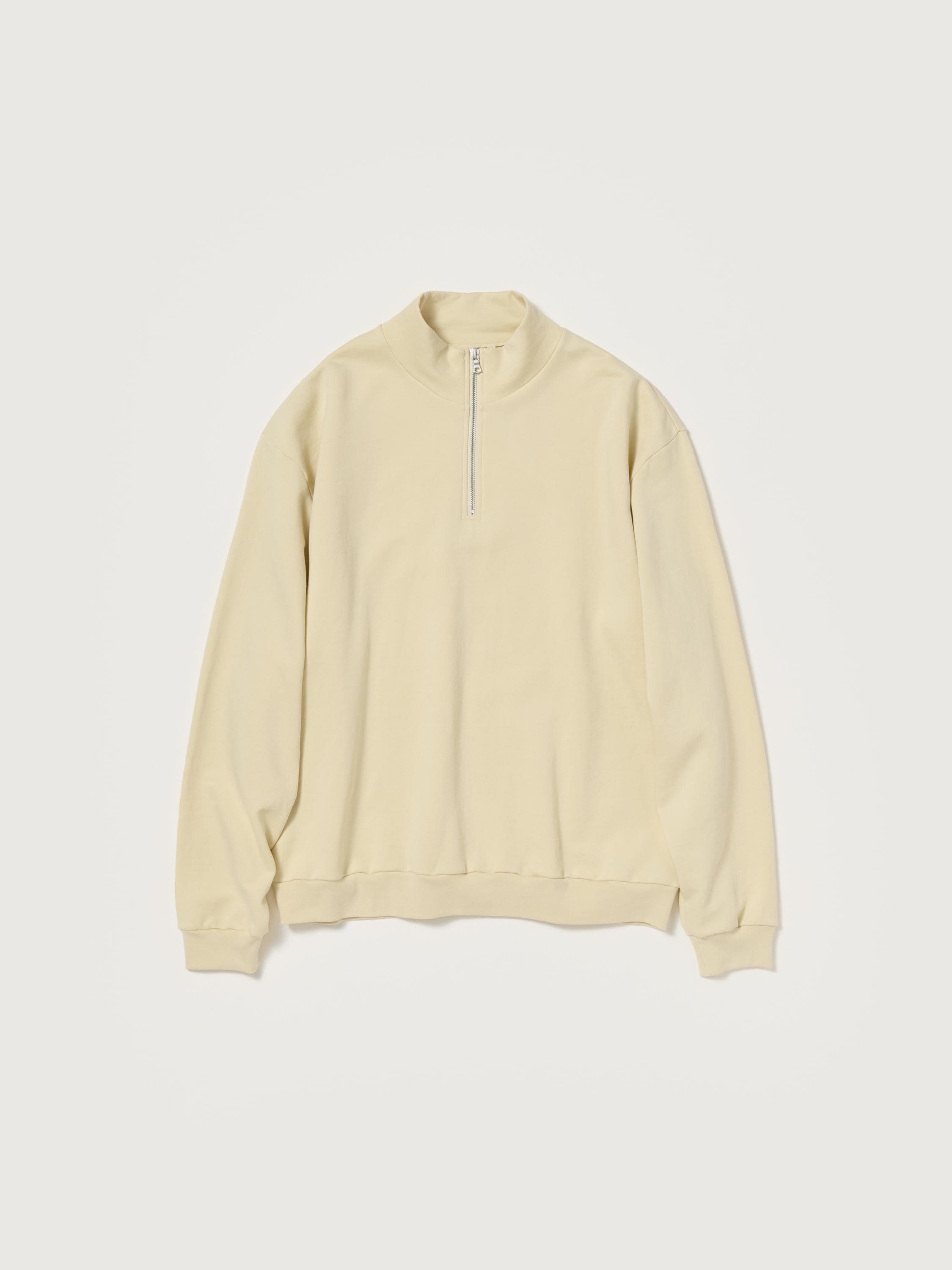 ELASTIC HIGH GAUGE SWEAT HALF ZIP P/O 詳細画像 IVORY BEIGE 1