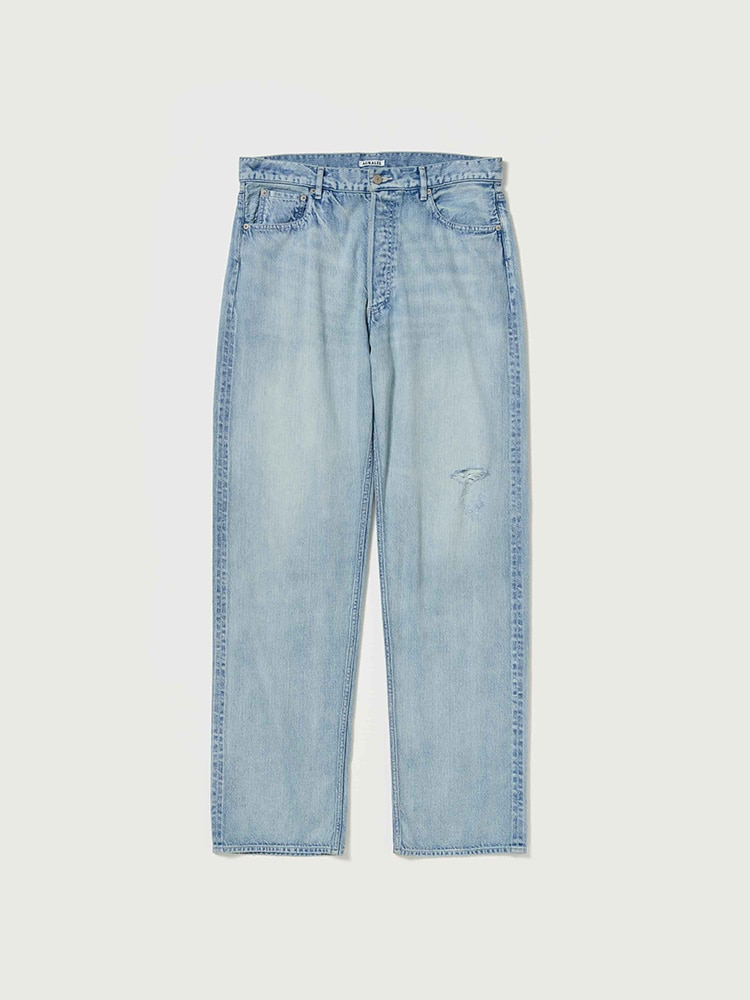 FADED SELVEDGE LIGHT DENIM WIDE PANTS