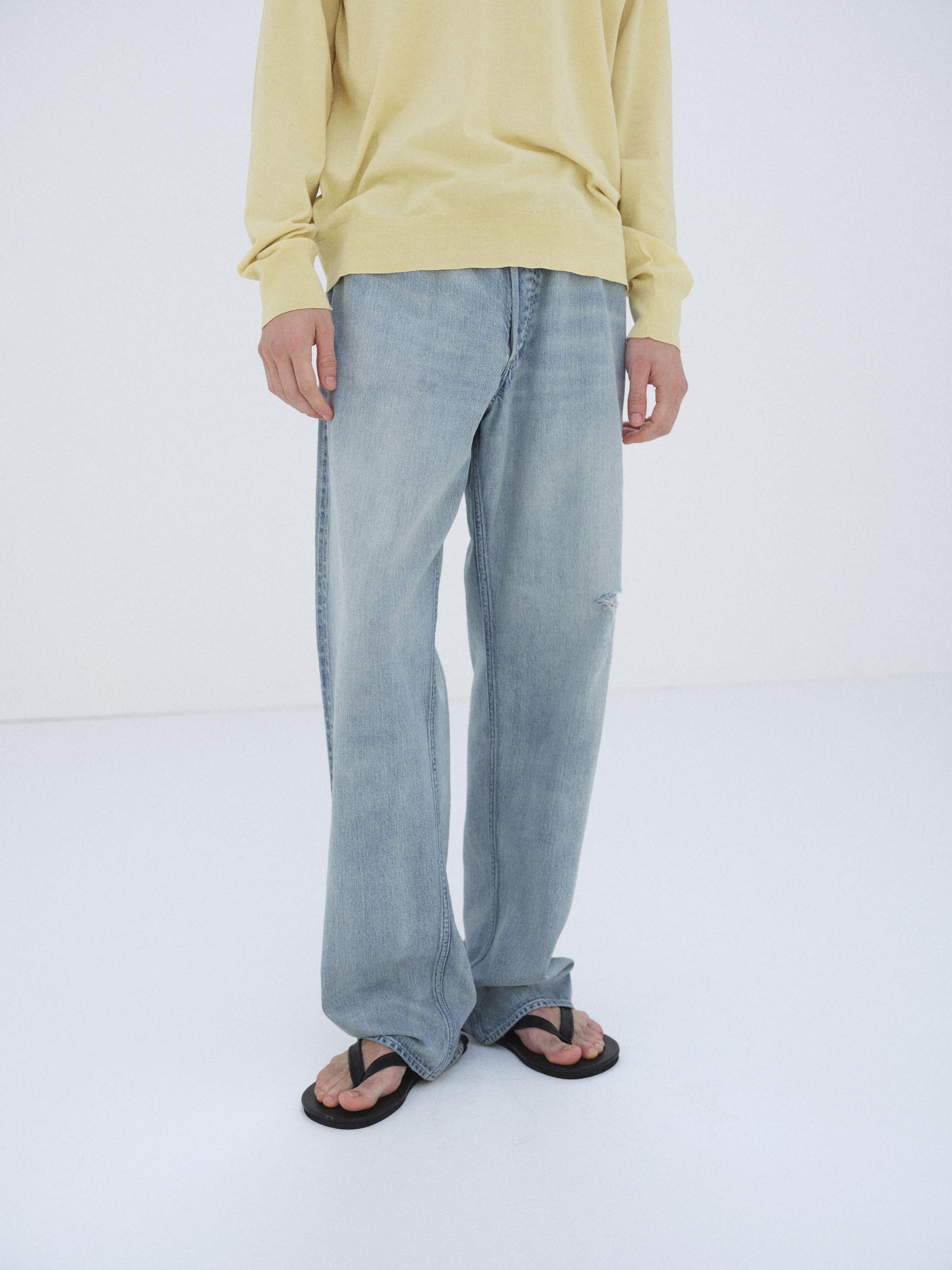 FADED SELVEDGE LIGHT DENIM WIDE PANTS 詳細画像 LIGHT INDIGO 1