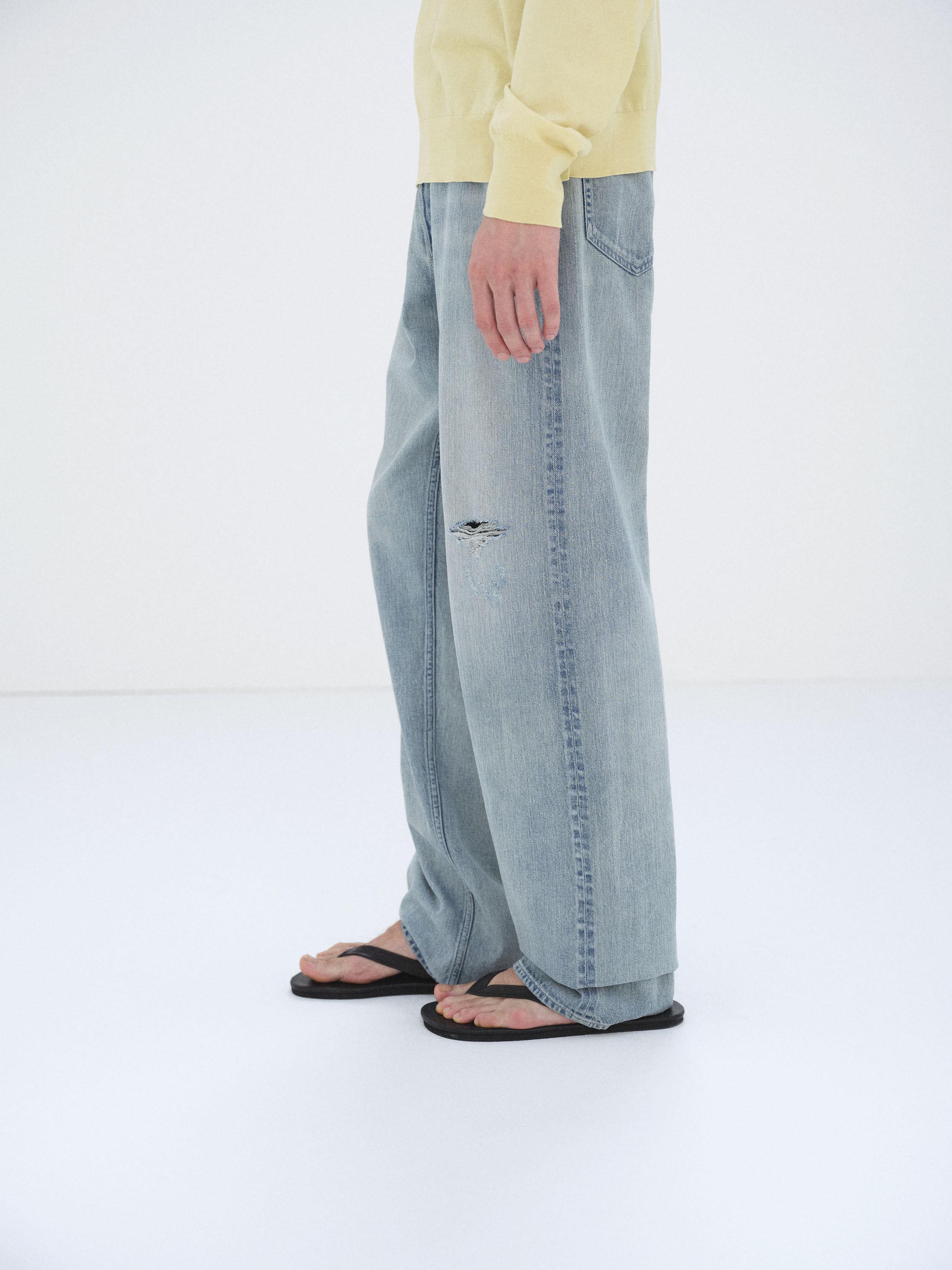 FADED SELVEDGE LIGHT DENIM WIDE PANTS 詳細画像 LIGHT INDIGO 3