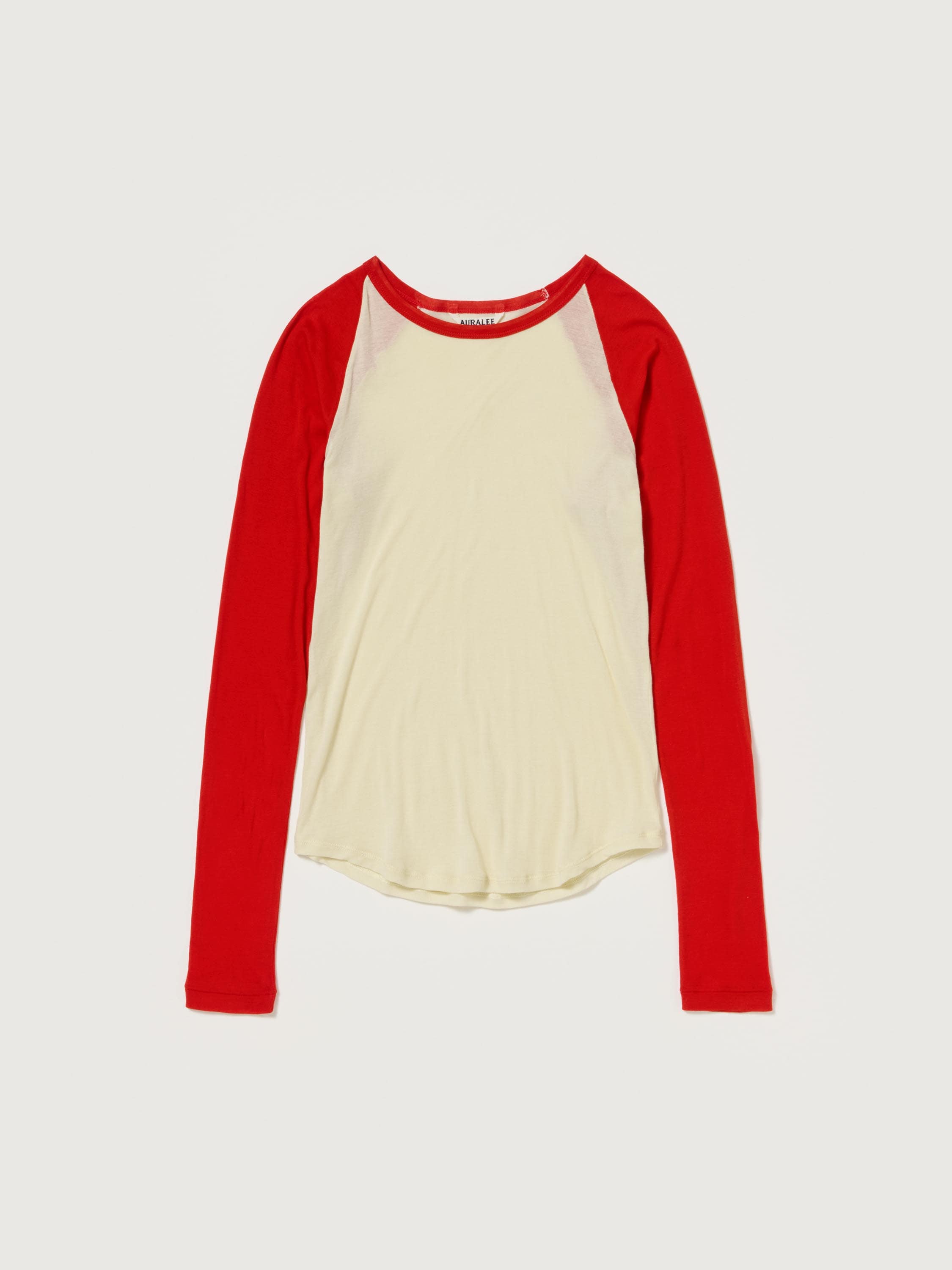 SUPER HIGH GAUGE SHEER RIB RAGLAN P/O 詳細画像 IVORY × RED 4