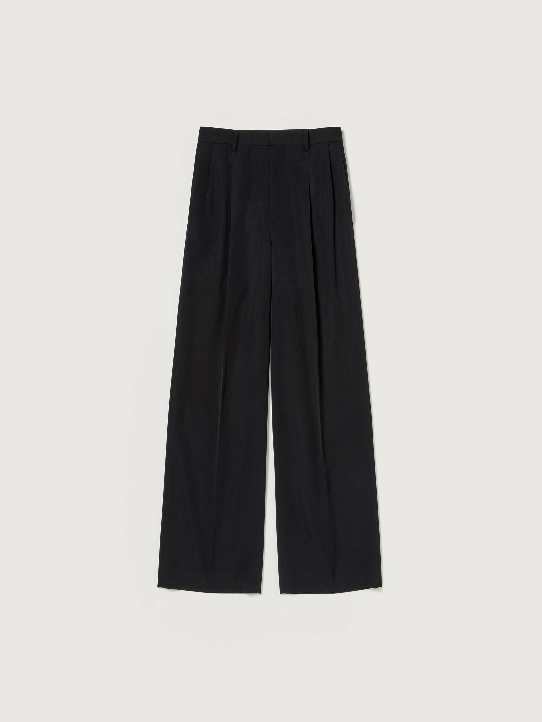 LIGHT WOOL MAX GABARDINE TWO-TUCK SLACKS 詳細画像 TOP BLACK 6
