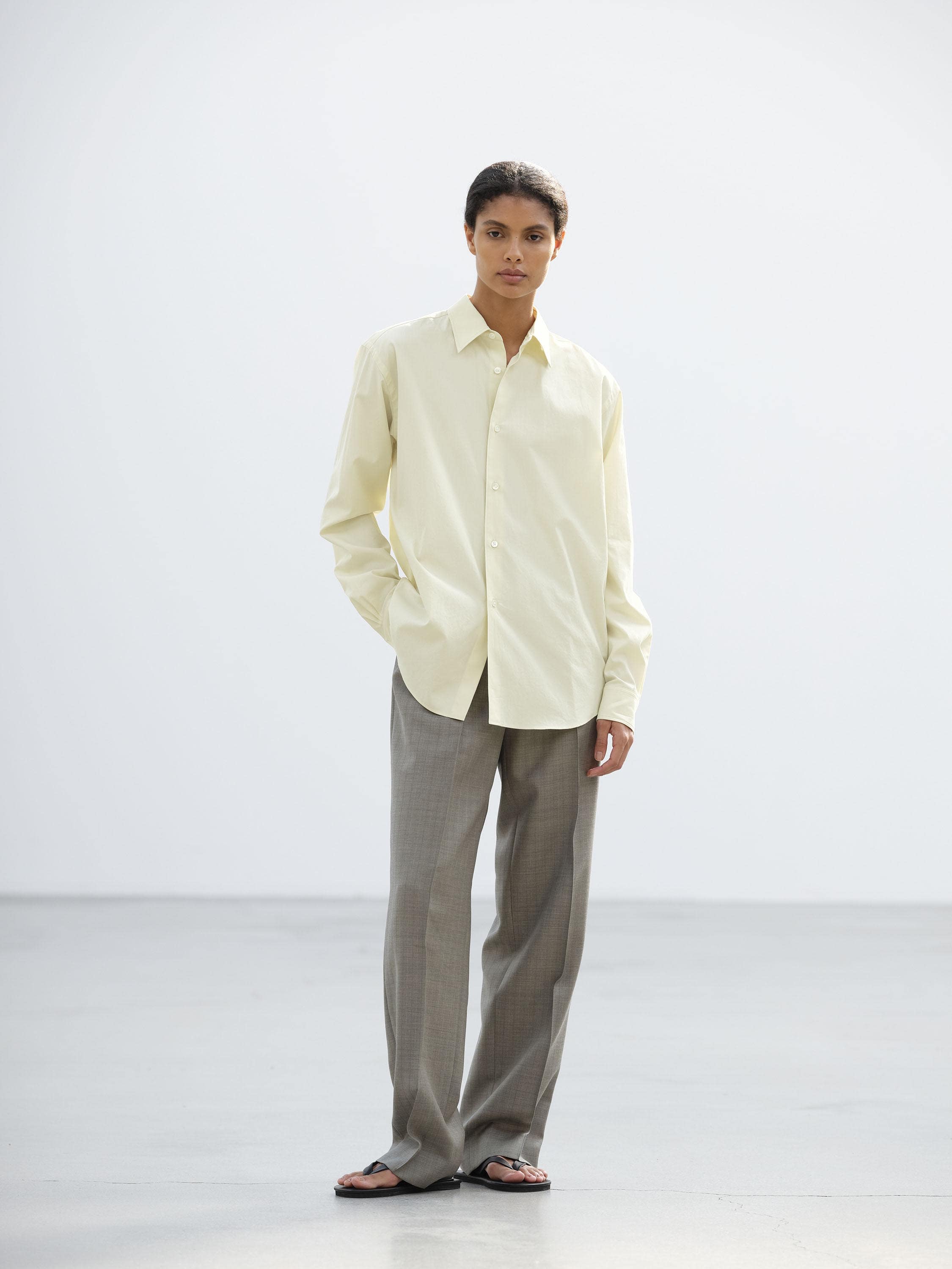 WASHED FINX TWILL SHIRT 詳細画像 VANILLA 1