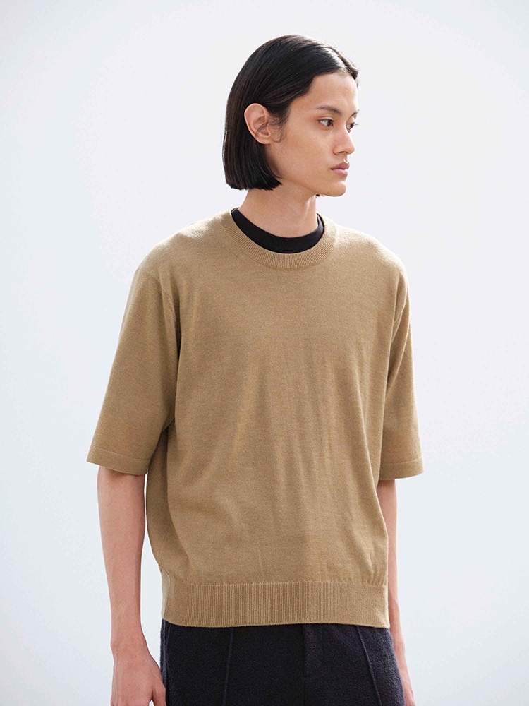 CASHMERE HARD TWIST KNIT TEE